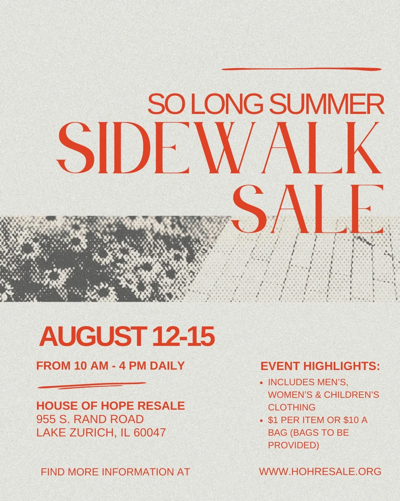 🚨 It&rsquo;s BACK&hellip; and BIGGER than ever! 🚨

Our So Long Summer Sidewalk Sale returns this August with $10 Fill-a-Bag or $1 per clothing item. AND for the first time, you&rsquo;ll have 4 DAYS to shop instead of just 2! 🎉

👉 LIKE &amp; comme