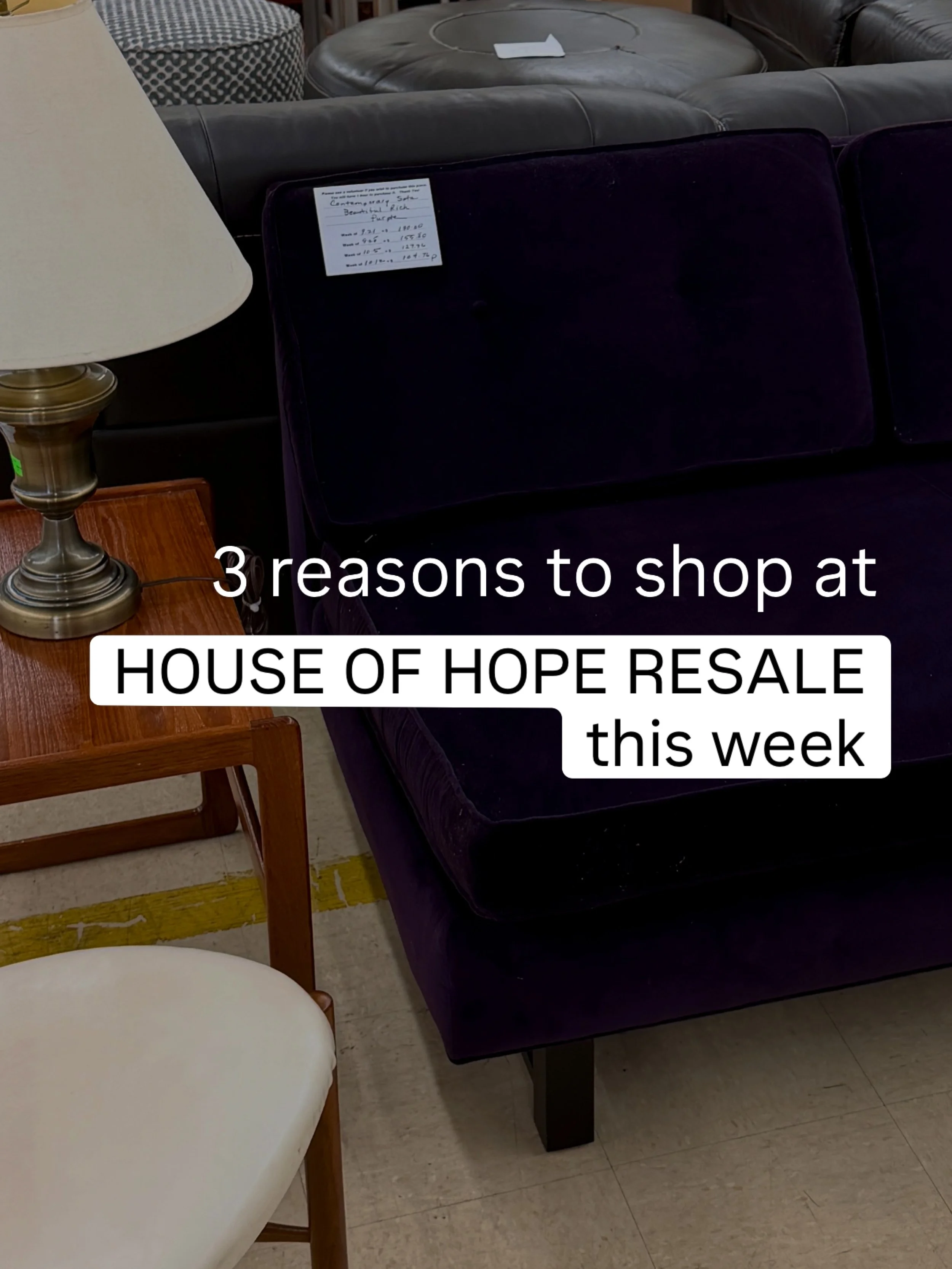 Don&rsquo;t miss these 3 reasons to shop House of Hope Resale this week ⬇️

In just 8 weeks, we helped over 2,000 adults &amp; children recieve food, rent &amp; utility support. And donated over $220,000 to Chicago-area food pantries. 🫶🏻

Like &amp
