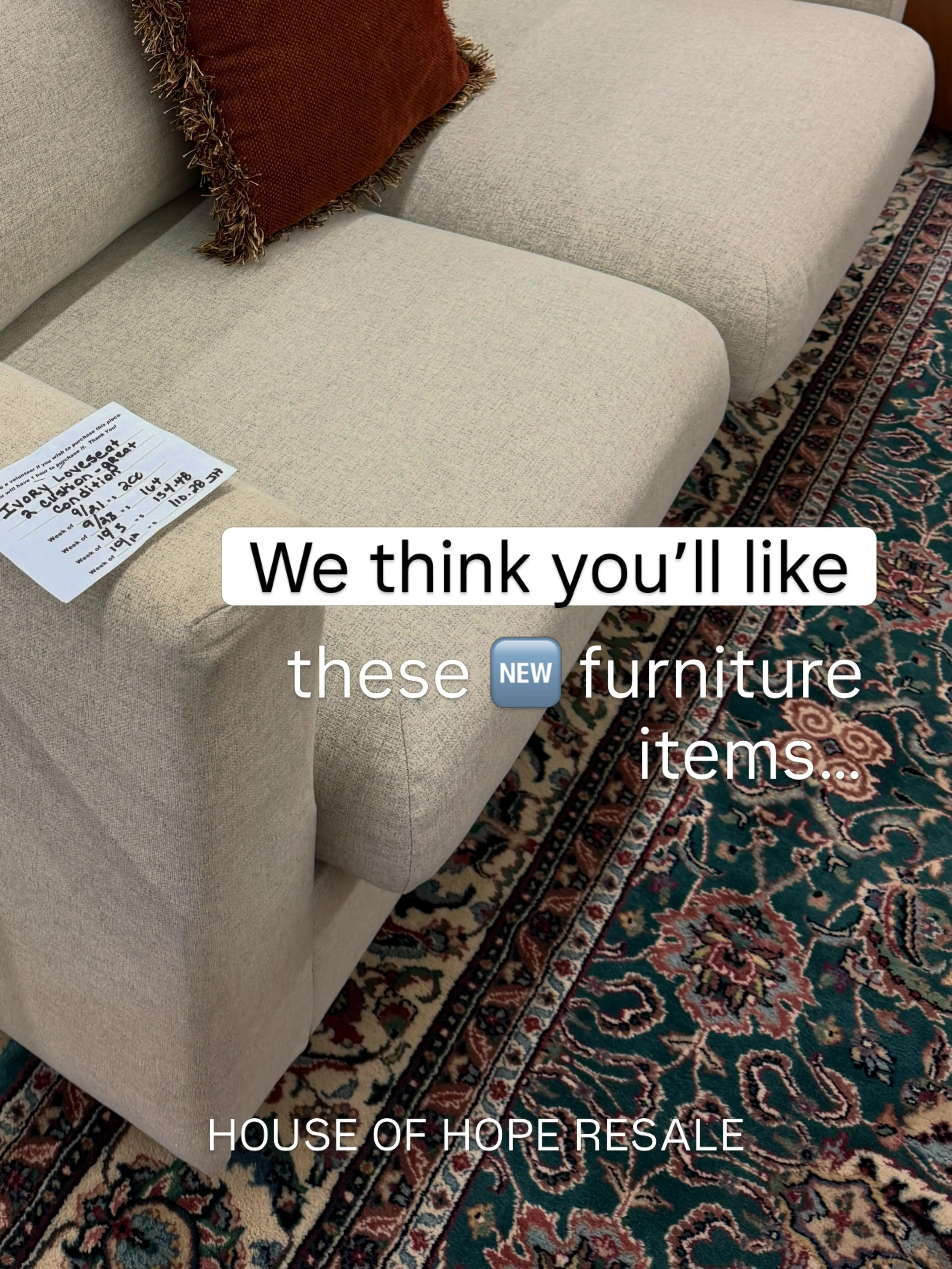 These items just came off the furniture donation truck at our resale furniture store&hellip; 

Like &amp; comment ⬇️ FURNITURE and we&rsquo;ll send you our catalog. 

HOUSE OF HOPE RESALE 
📍 955 S. Rand Rd Lake Zurich, IL 
🏠 All store profits go ba
