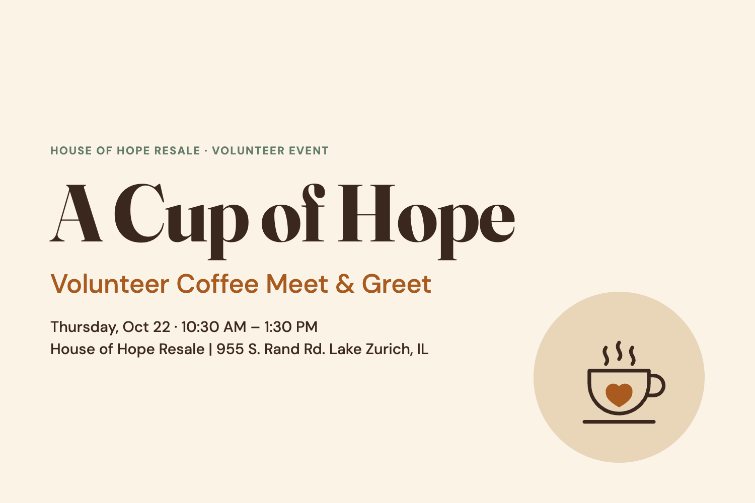 A Cup of Hope: Volunteer Coffee Meet & Greet