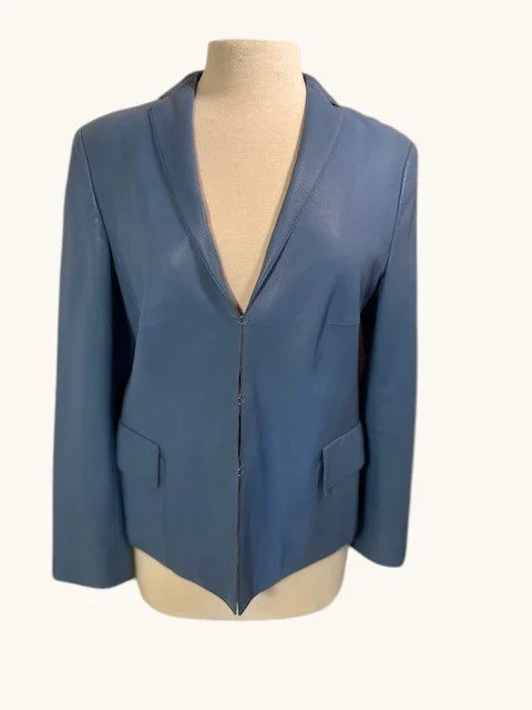 Akris Blue Leather Jacket