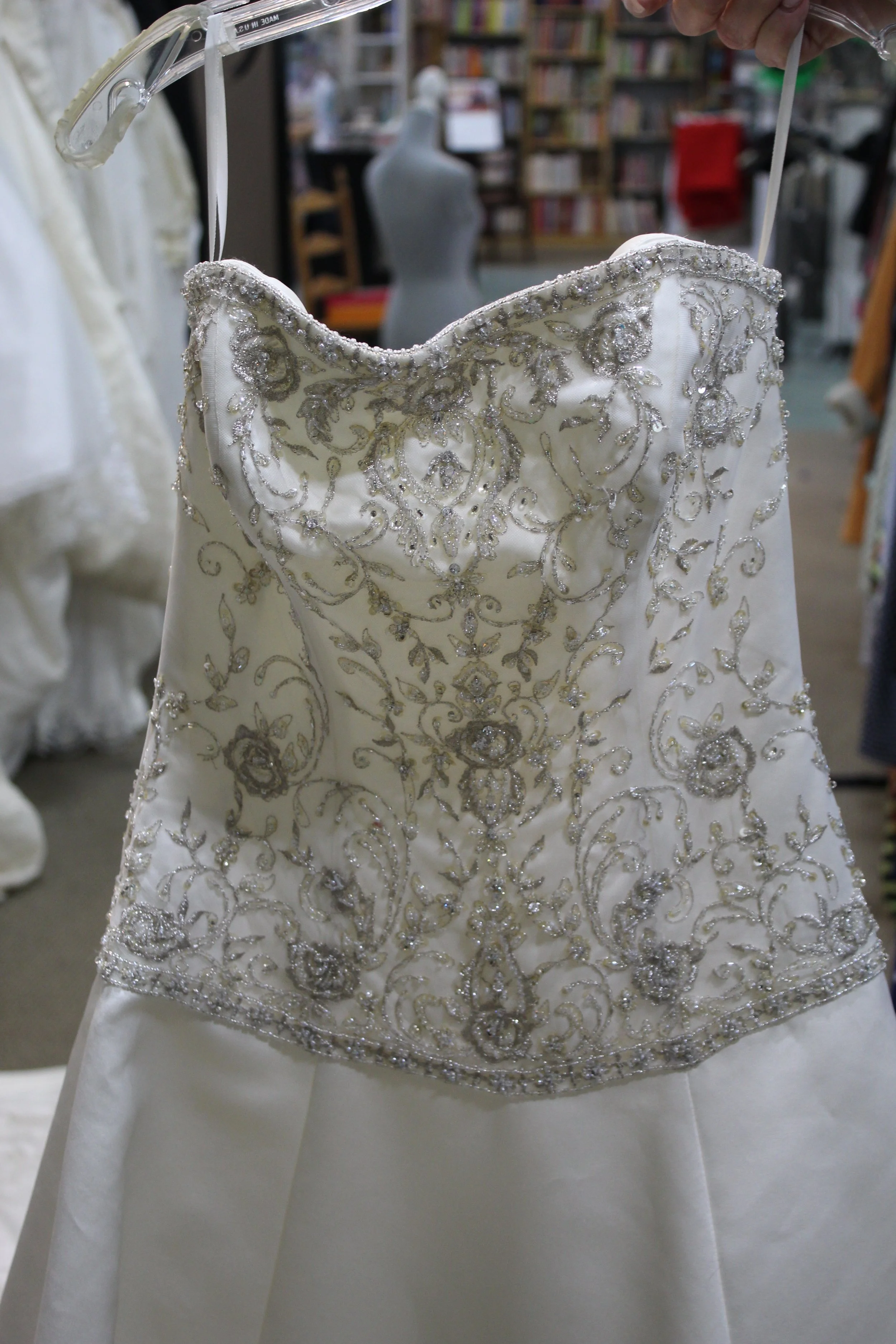 Elegant Beaded Strapless Bridal Gown