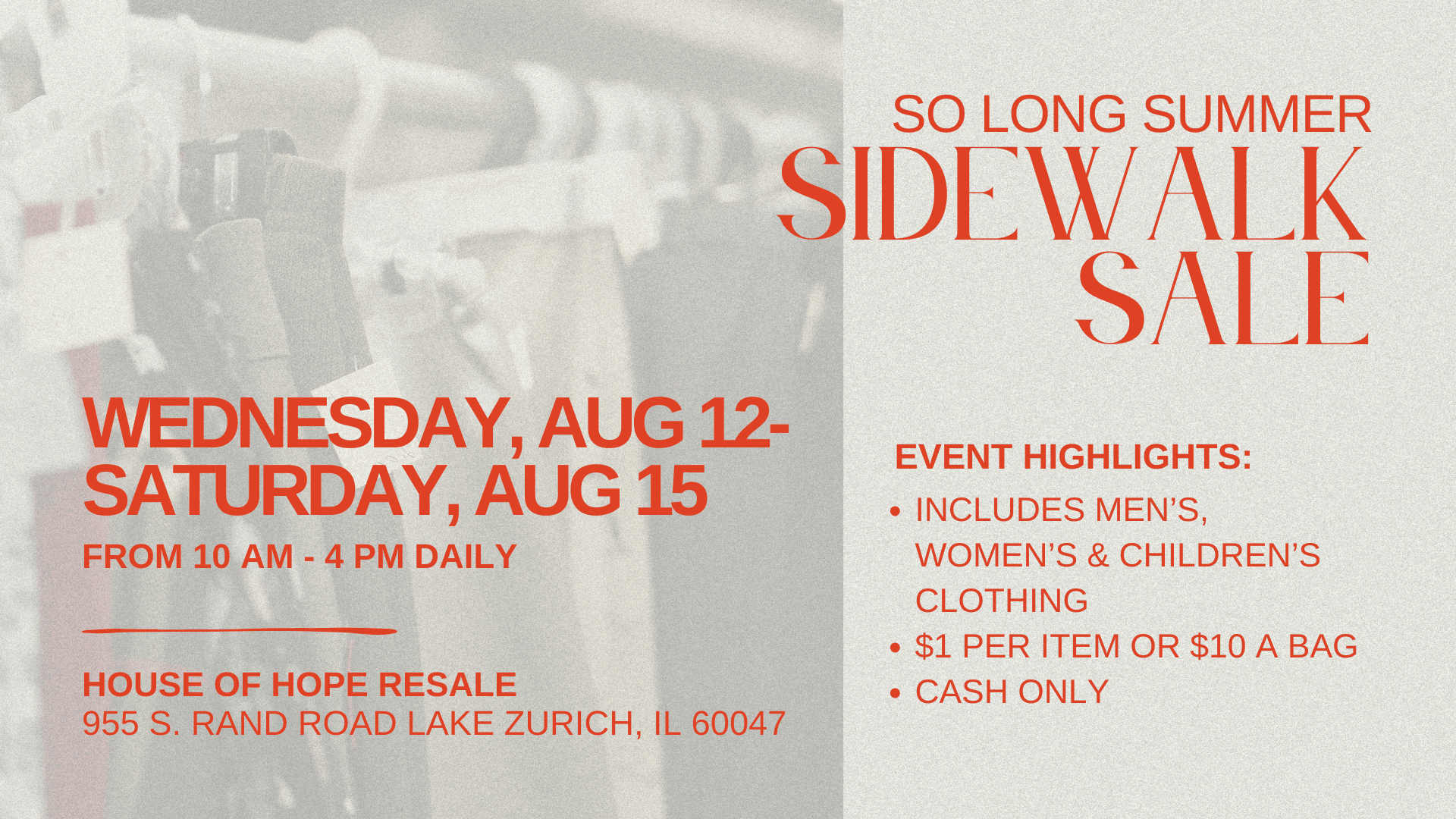 thrift store sidewalk sale with sale on discount inventory