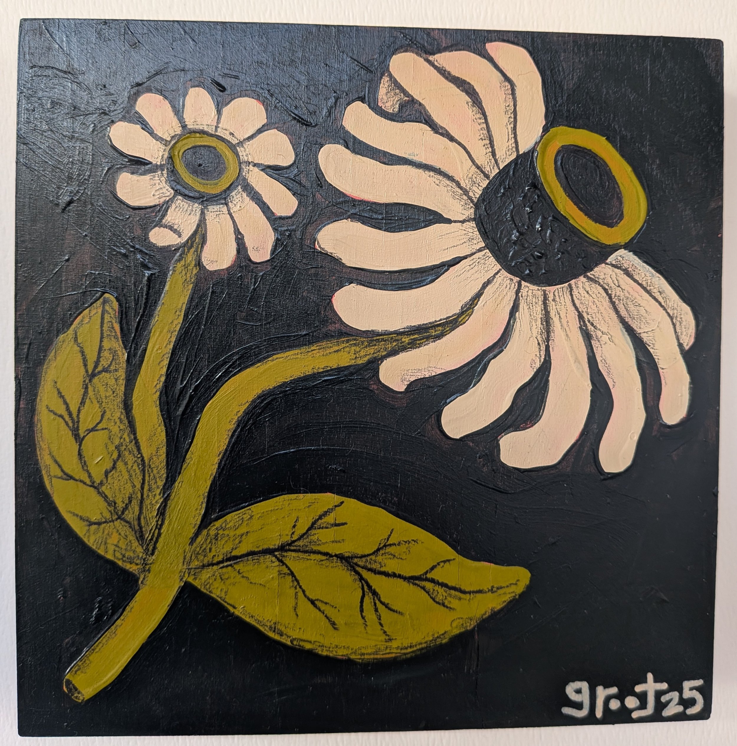 zinnia, 6" x 6"