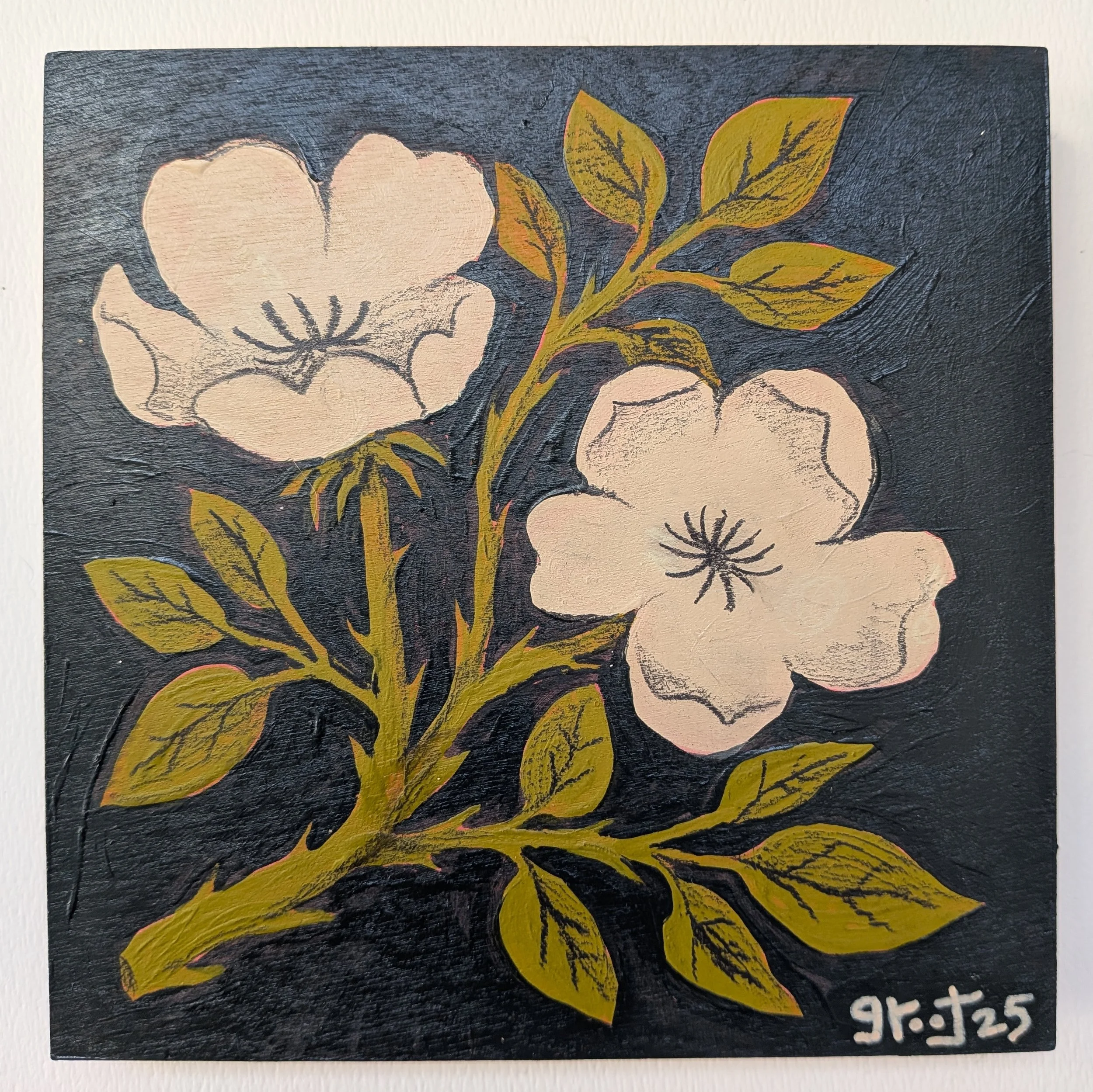 dog rose, 6"x6"