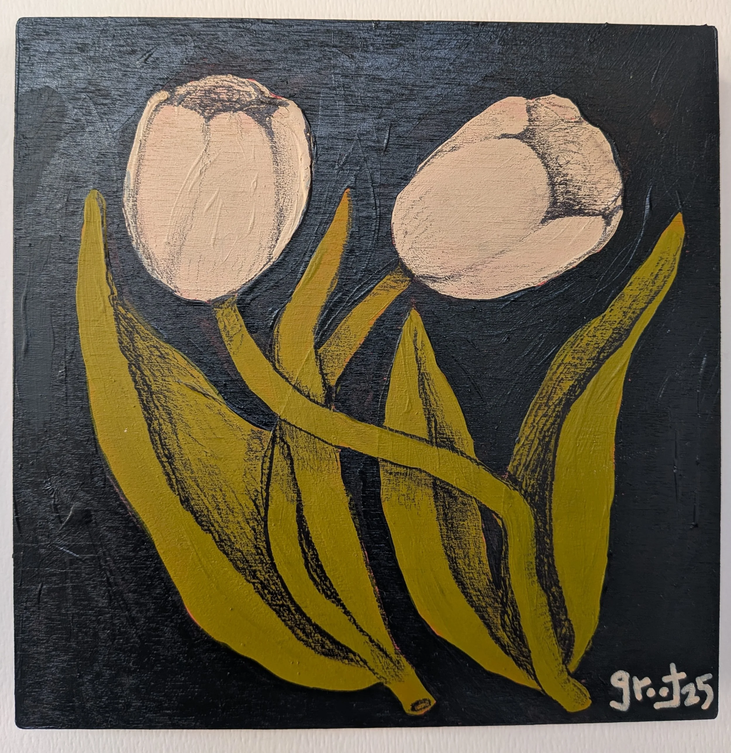 tulips, 6" x 6"