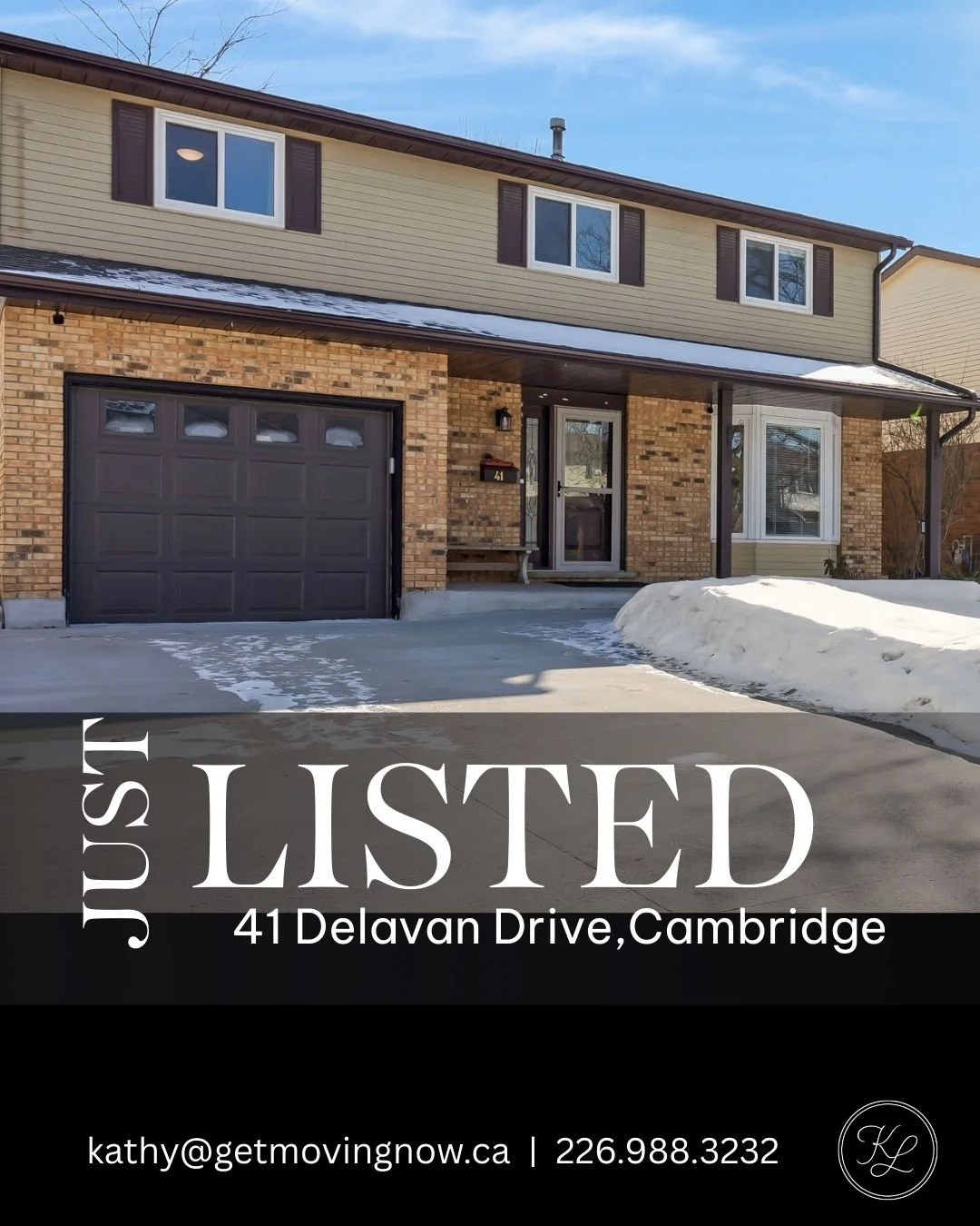 41 Delavan Drive, Cambridge | New Listing
$729,000

Open House: Saturday &amp; Sunday | 2:00&ndash;4:00 PM

Welcome to this beautifully maintained 4-bedroom, 3-bath home in a great Cambridge neighbourhood. Enjoy a finished basement with a finished re
