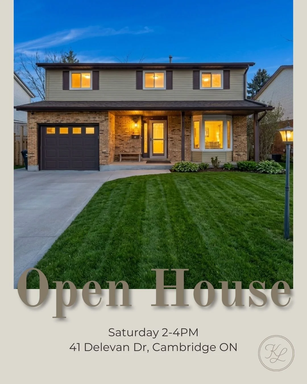 Join me this Saturday from 2&ndash;4 PM for an open house at 41 Delevan Drive in Cambridge. Come take a look around and see all this lovely home has to offer. 

#openhouse  #cambridgeontario