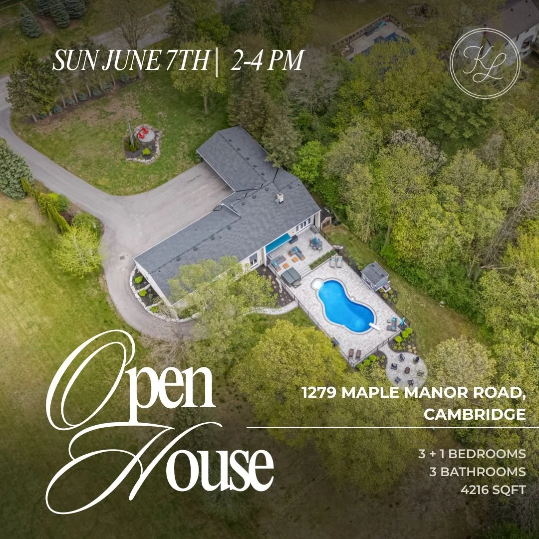 Open House this Sunday, June 7th from 2&ndash;4 PM at 1279 Maple Manor Road, Cambridge.
Come tour this impressive 3+1 bedroom, 3-bathroom home offering over 4,200 sq. ft. of living space on a beautiful one-acre property. With an inground pool, hot tu