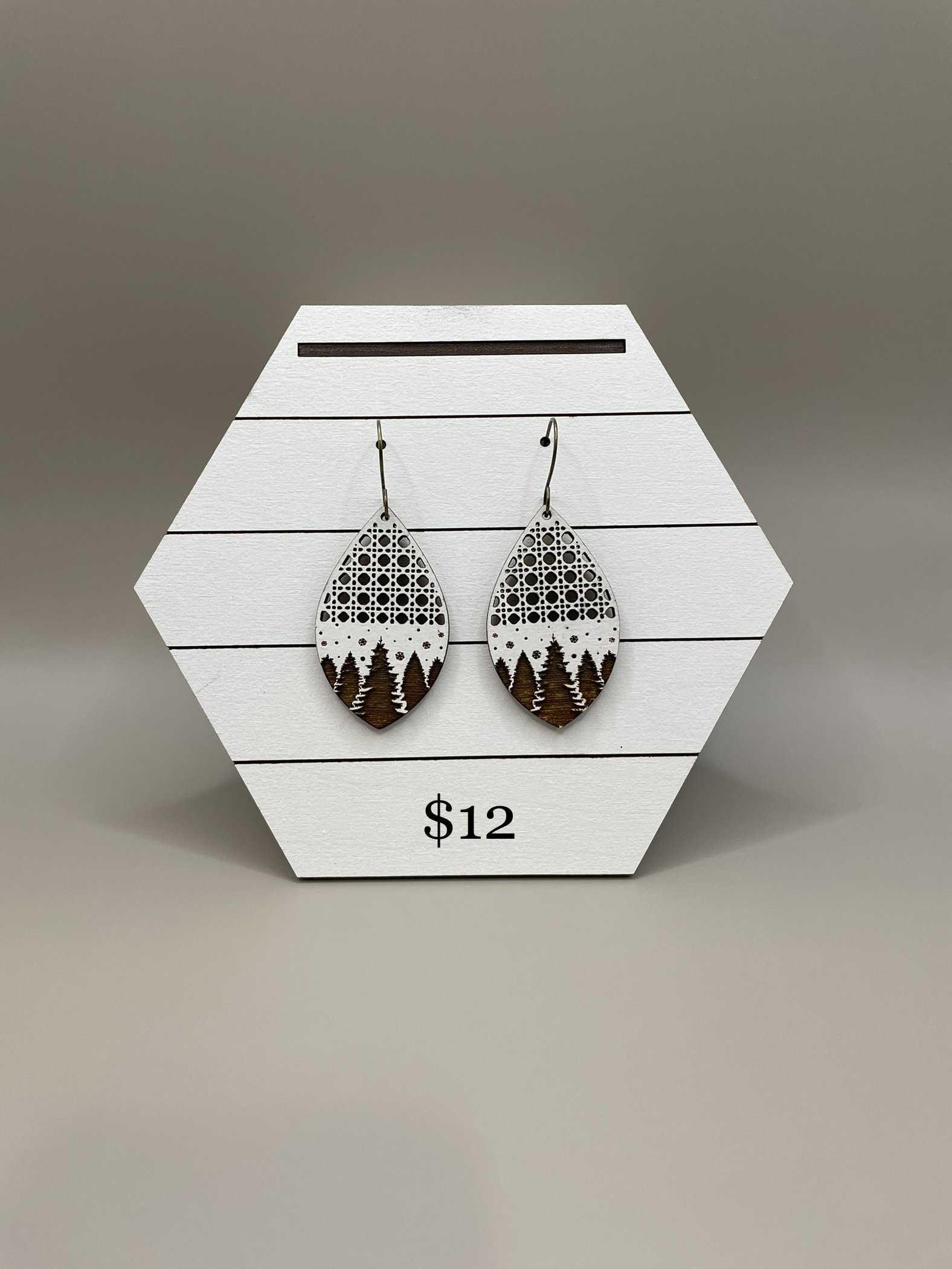 Boho Winter Rattan Earrings