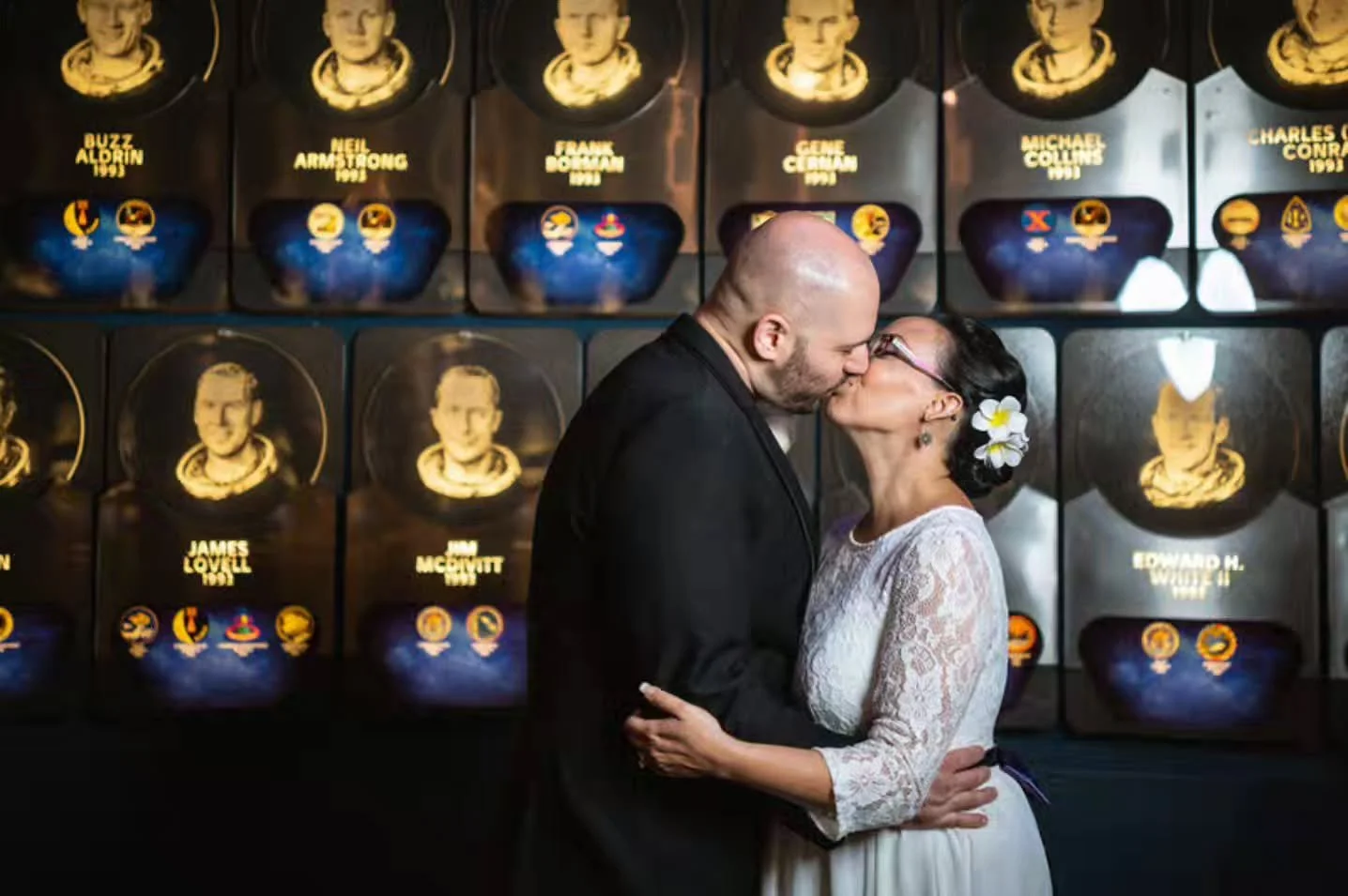 《 A launch pad for forever 🚀💫 These two promised a lifetime together at Kennedy Space Center, right in front of the historic Mercury Control Center. From vows to victory laps, their day was written among the stars. 🌌❤️

And when they stood before 