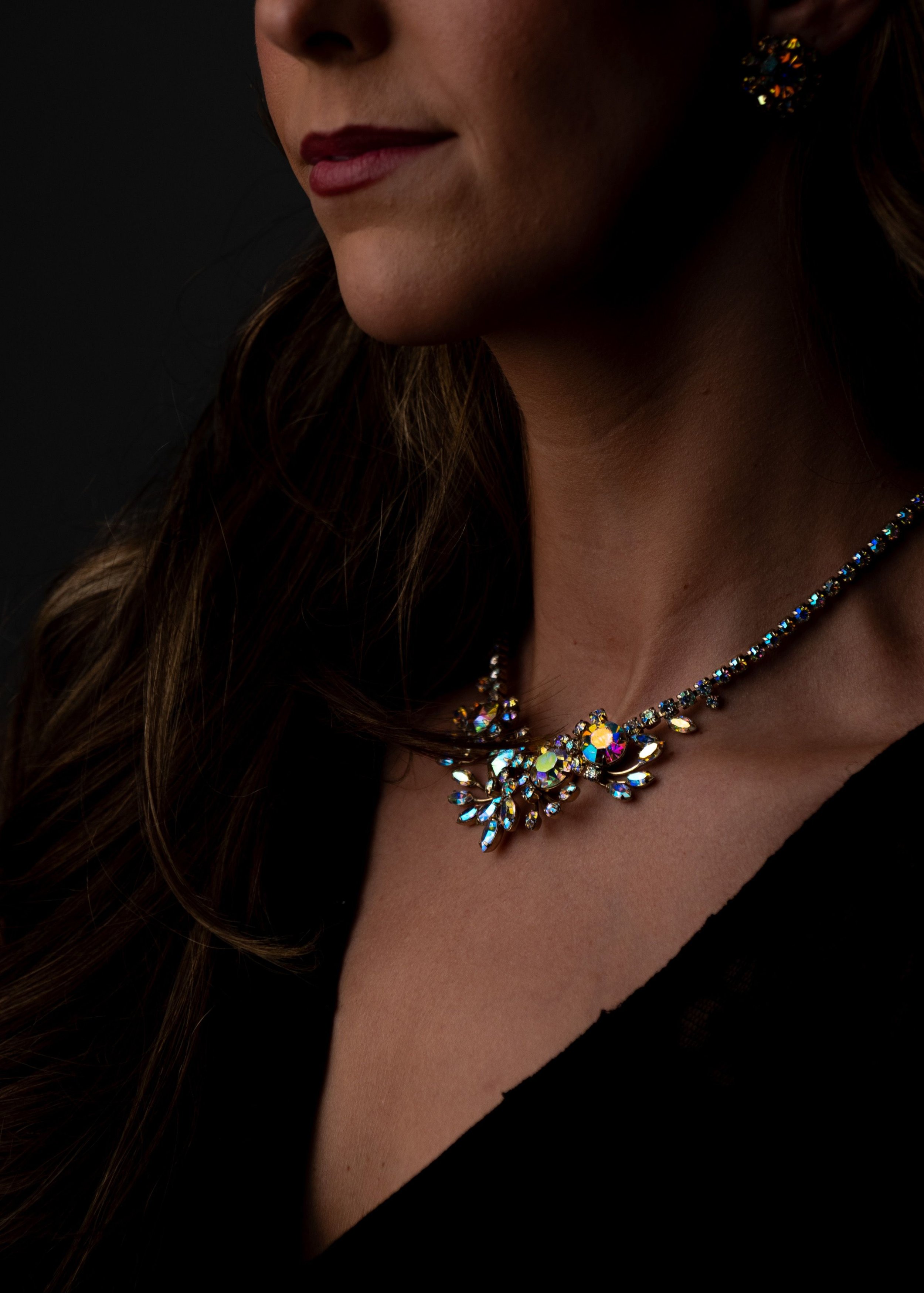 Gustave Sherman Crystal Necklace, Bracelet and Clips Suite, late 1950s–60s