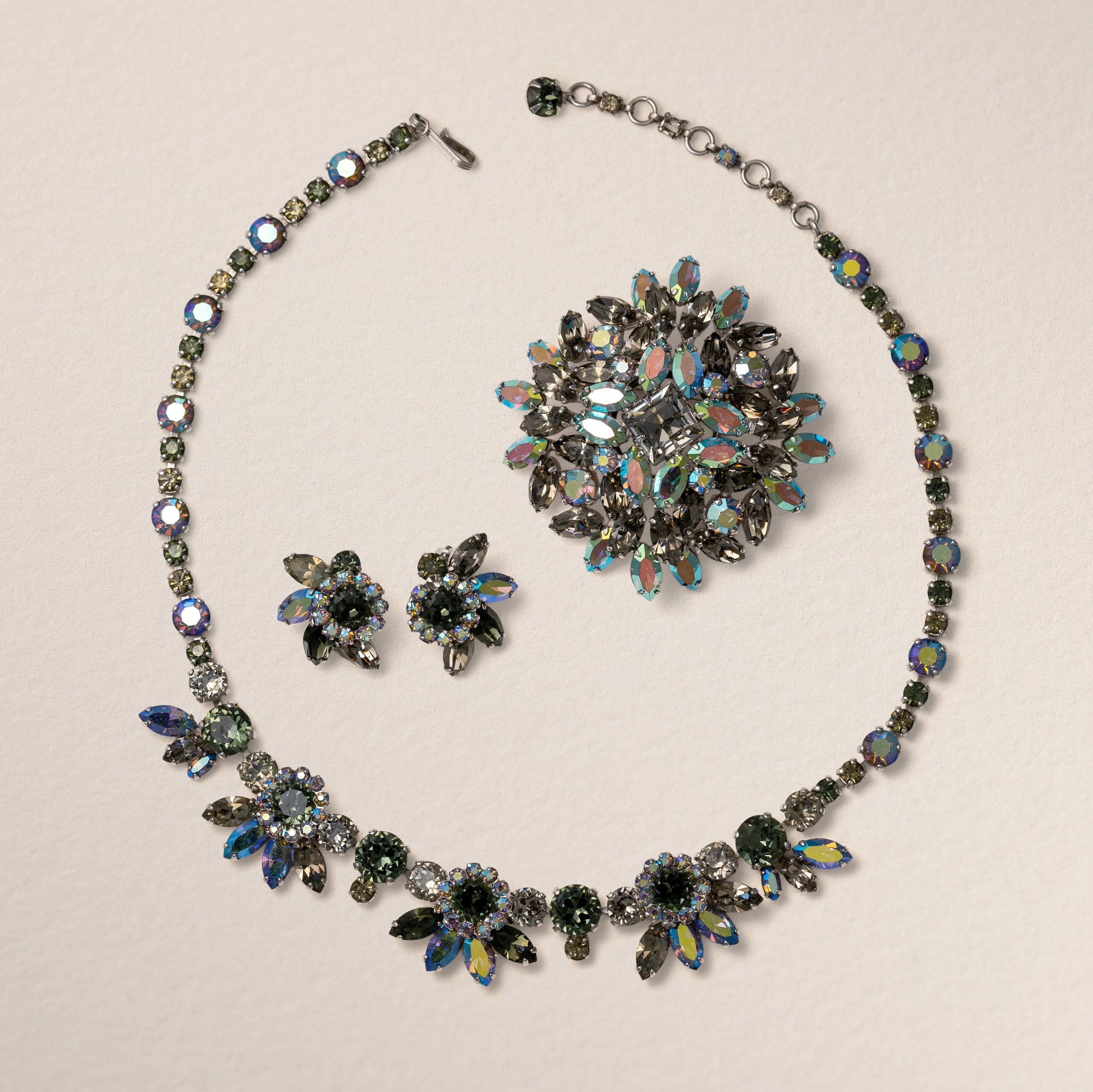 Gustave Sherman Teal and Grey Parure