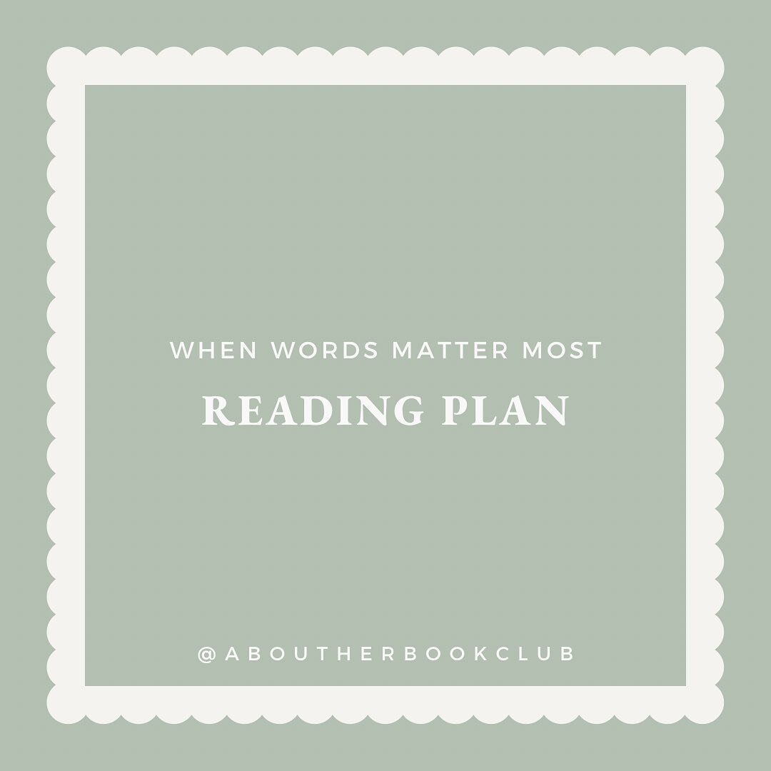 Comment a 👋🏼 if you are reading When Words Matter Most with us!! 

Here&rsquo;s a reading plan for those of you that like structure. Feel free to read at your own pace too. You can also find the reading plan, a discussion page, and Fall book club r