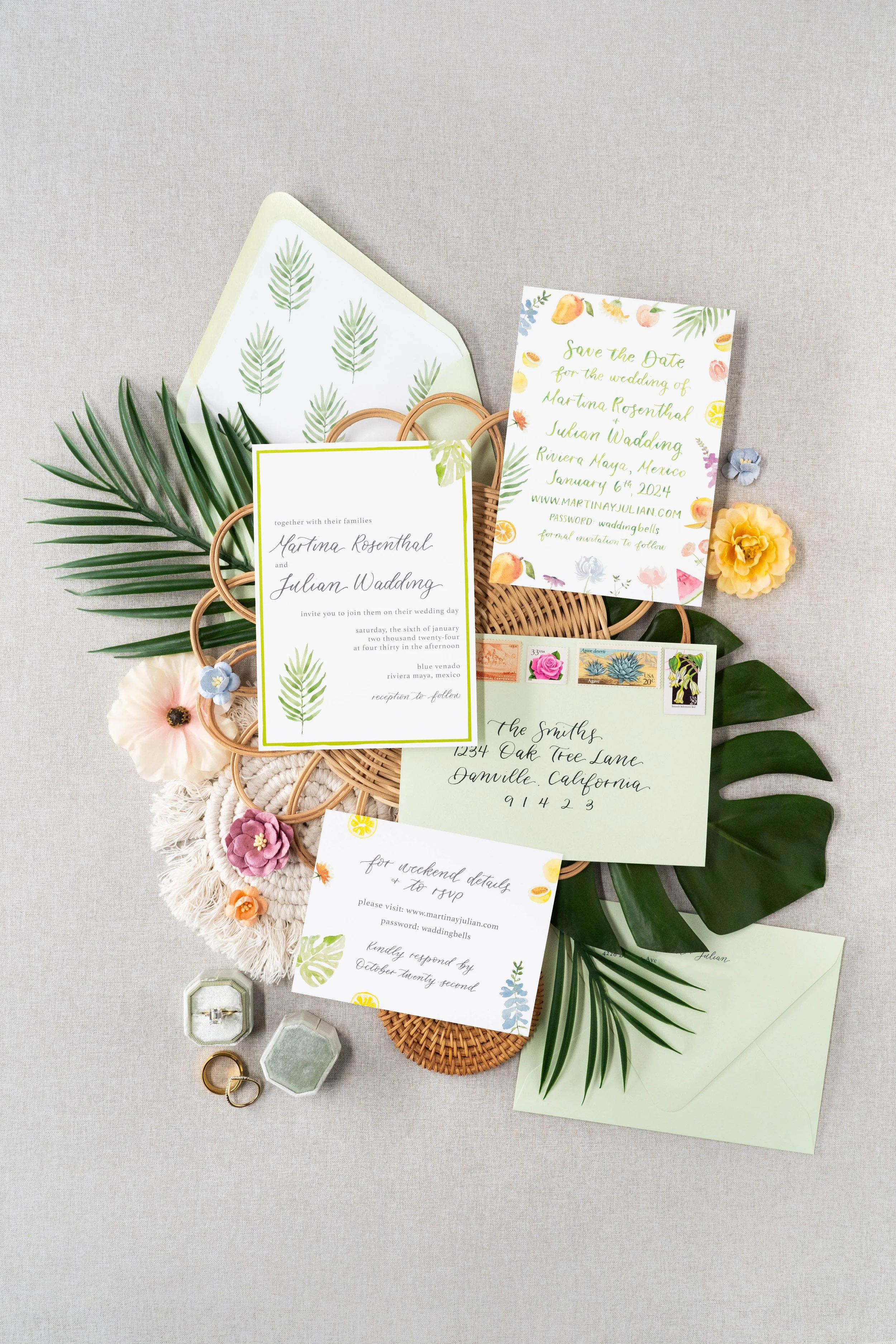 custom-wedding-stationery-tropical-theme