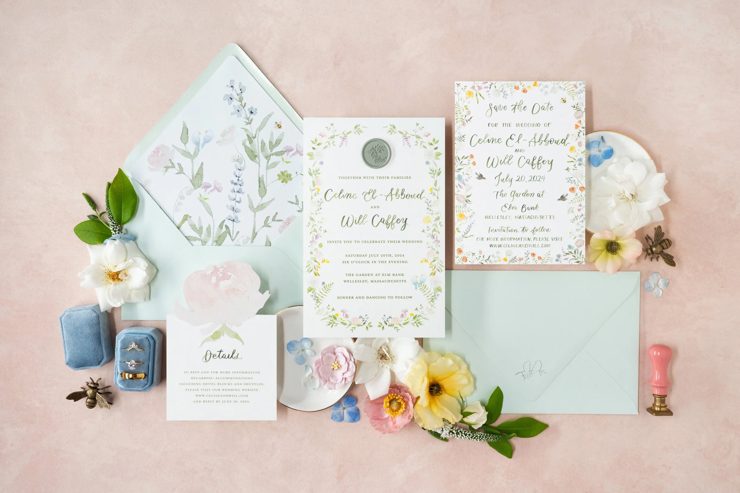 custom-wedding-stationery-flat-lay