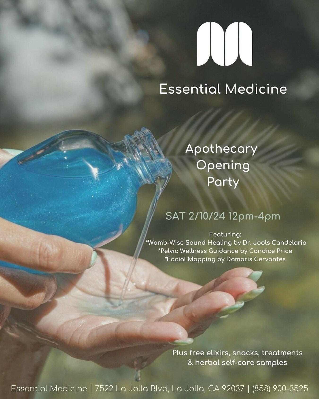 Join us for an afternoon of #herbal magic 🌿

And a full line-up of free #holistic education &amp; offerings ✨

@essential.medicine is so excited to curate a locally-sourced and intentional #apothecary featuring:

&bull;in-house made hydrosols &amp; 