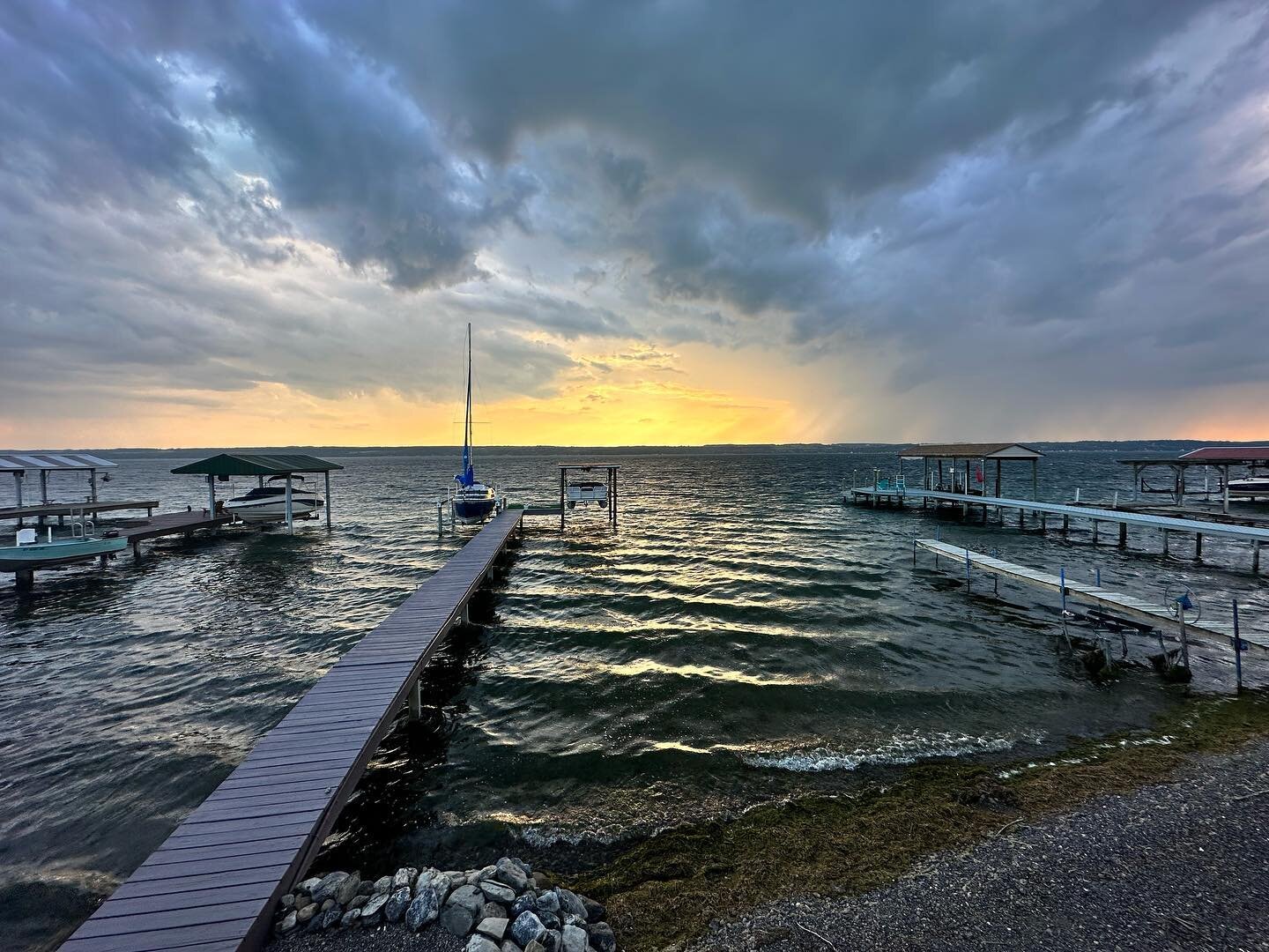 Sun setting over Seneca Lake, NY.