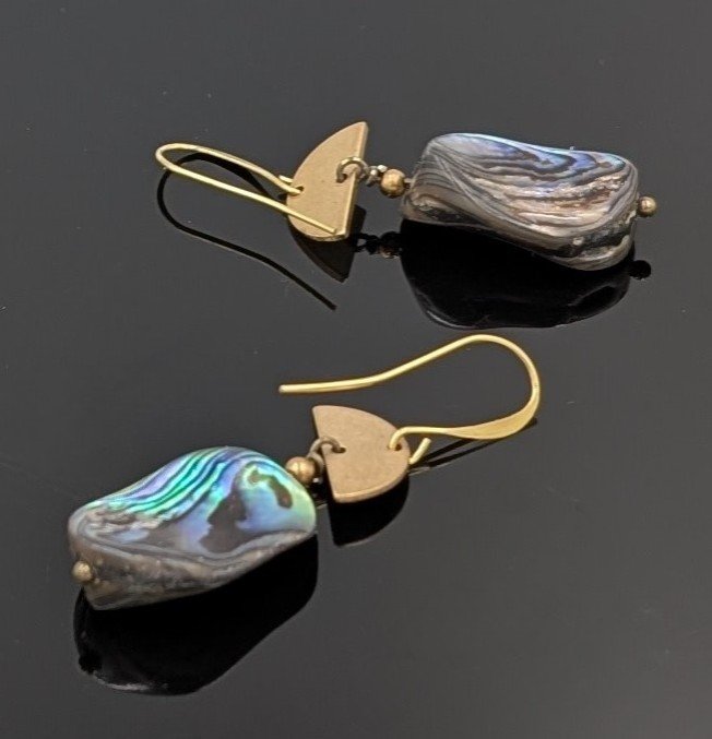 Abalone Geometric Earrings