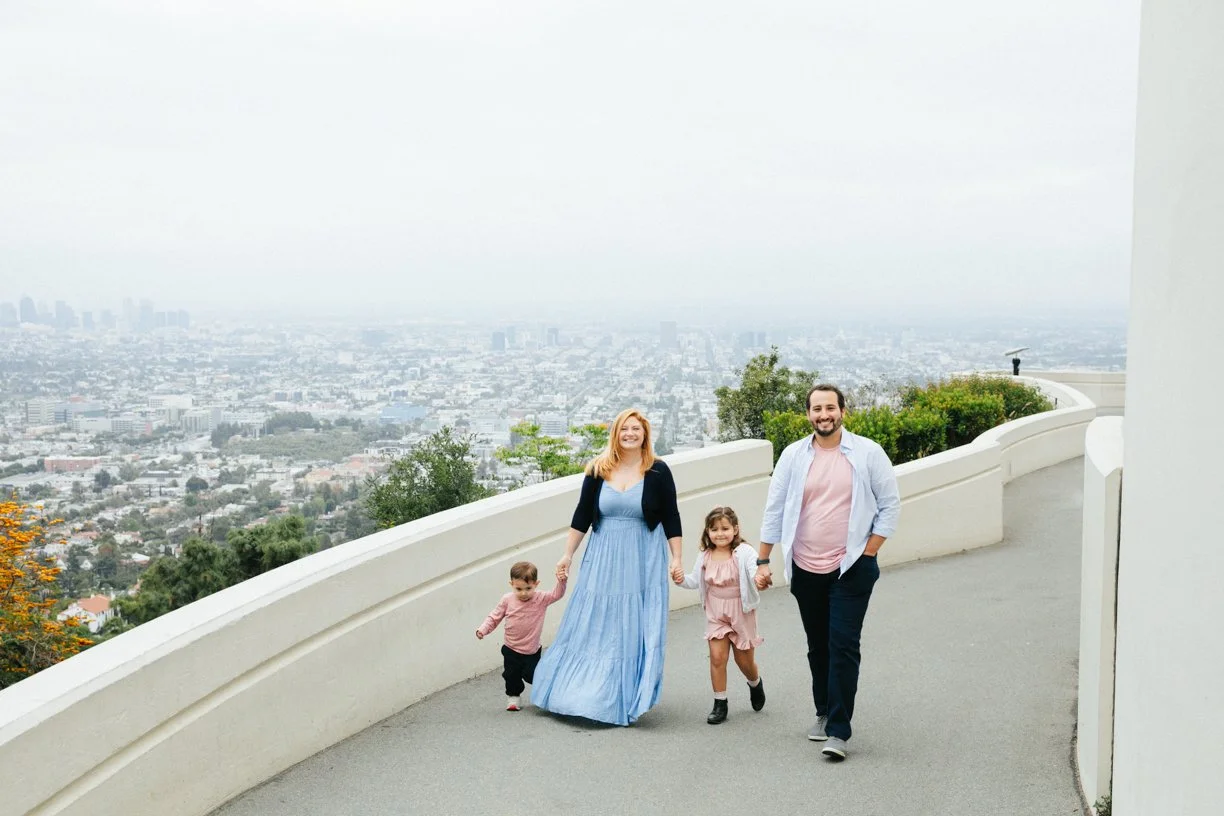 Beautiful family at Griffith Observatory in Los Angeles, California