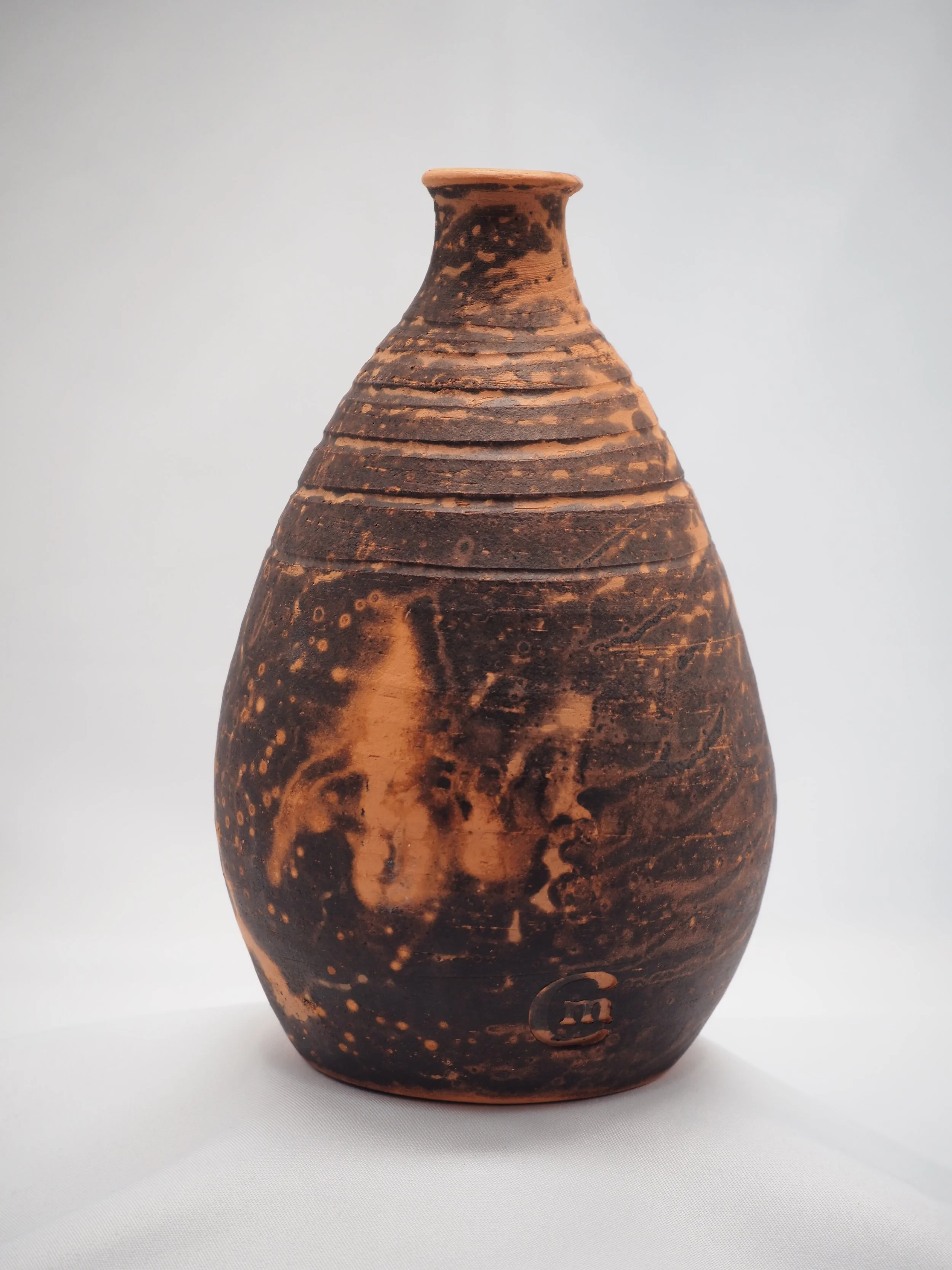 Raku Firing - Obvara technique - Active yeast mixture (sourdough) on terracotta. Fired at Tea Tree Studio 2022.