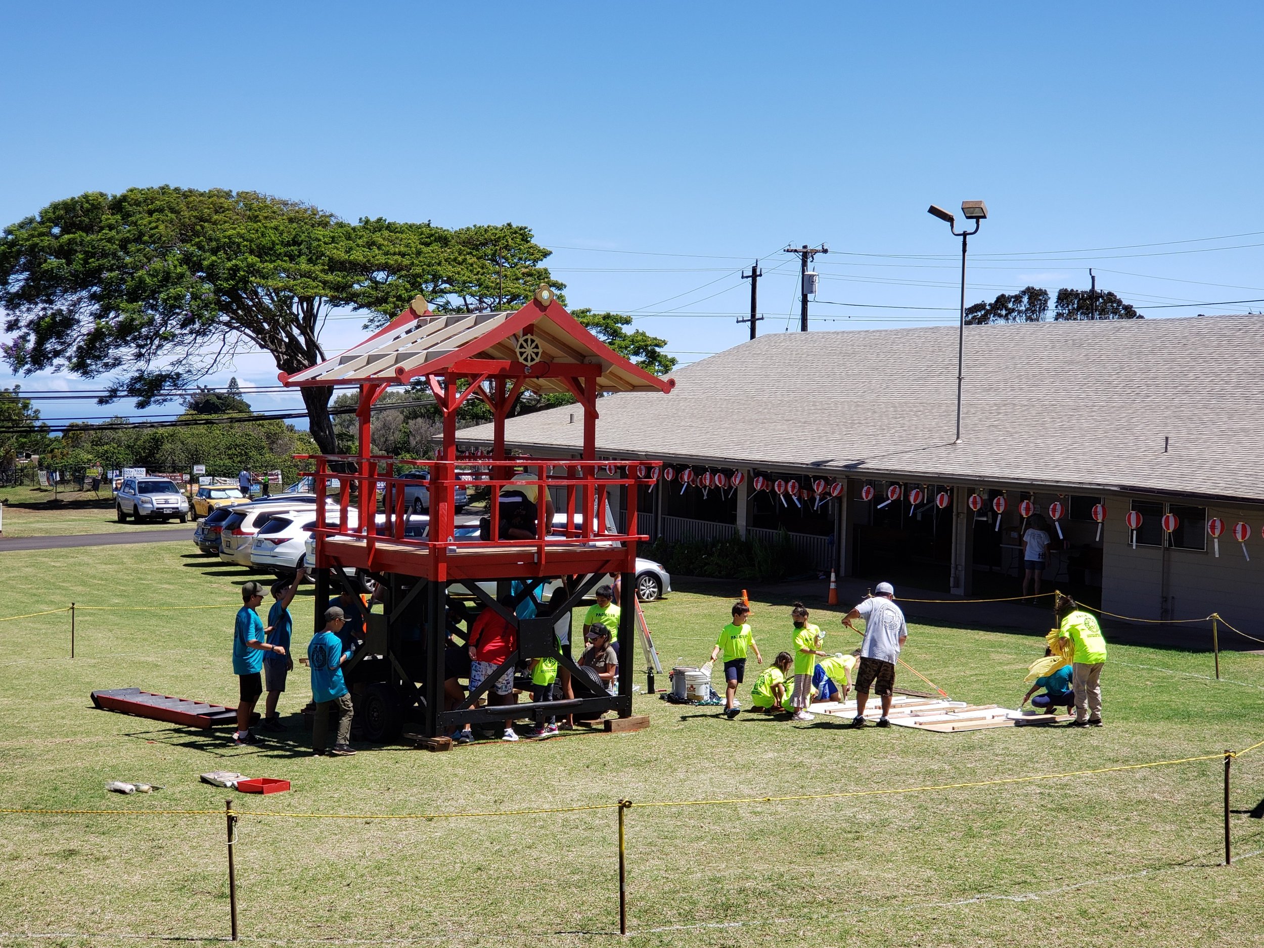   Yagura rebuilt by Calvin and Team was painted by Cub Pack 18 and Scout Troop 18.  MAHALO!!  