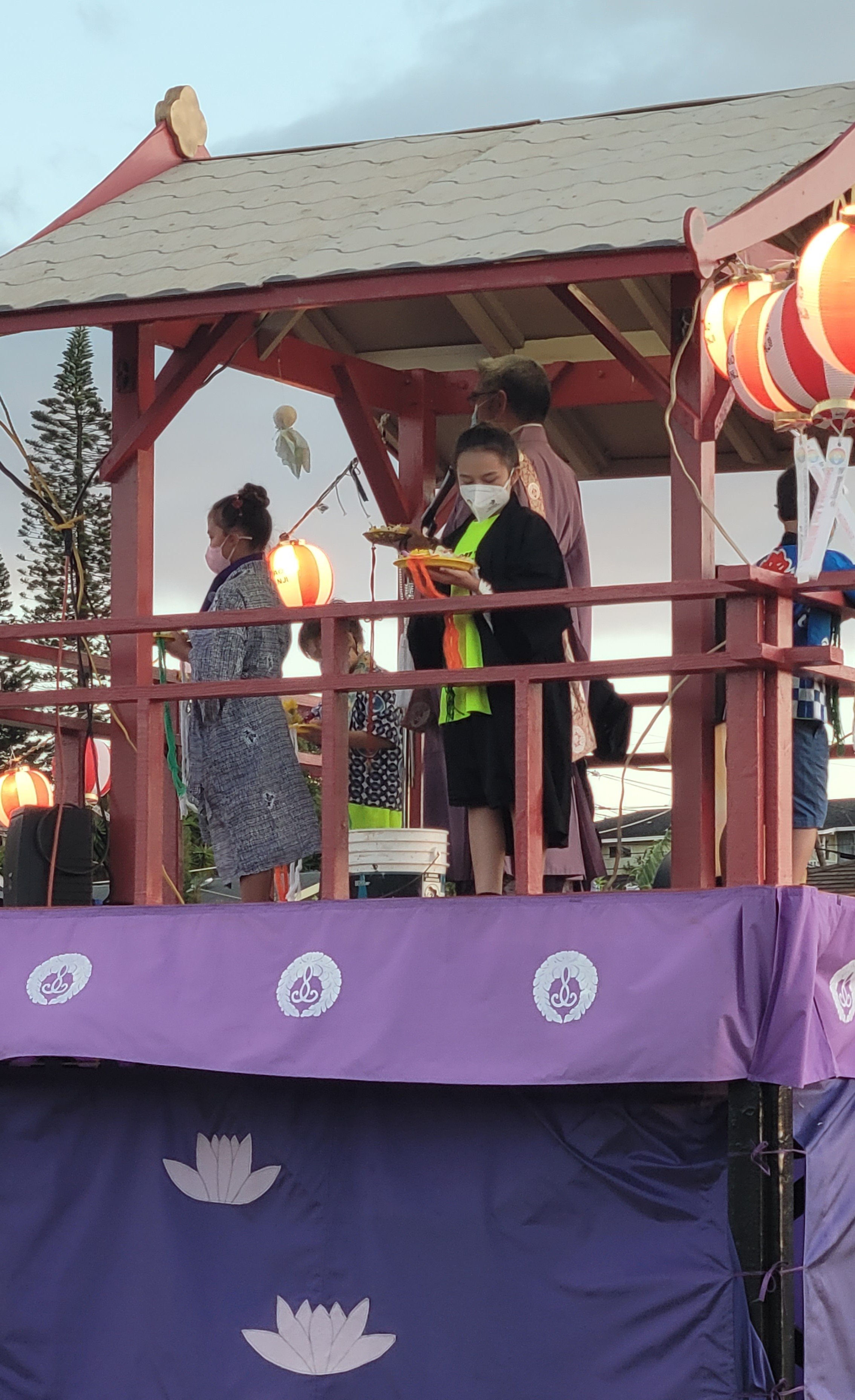   Scattering flowers for Opening Ceremony.  