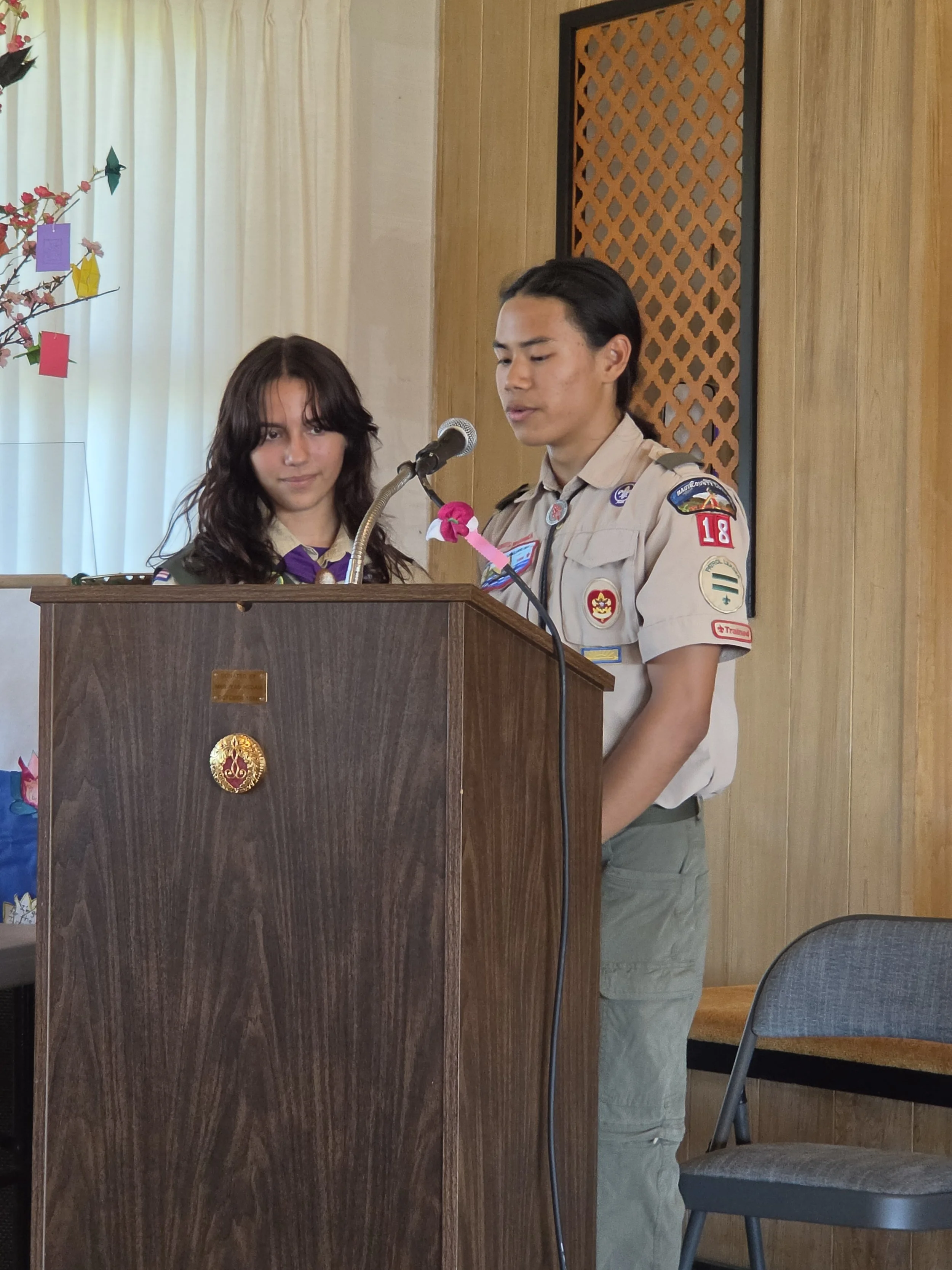 Emcees from Troop 180 and Troop 18