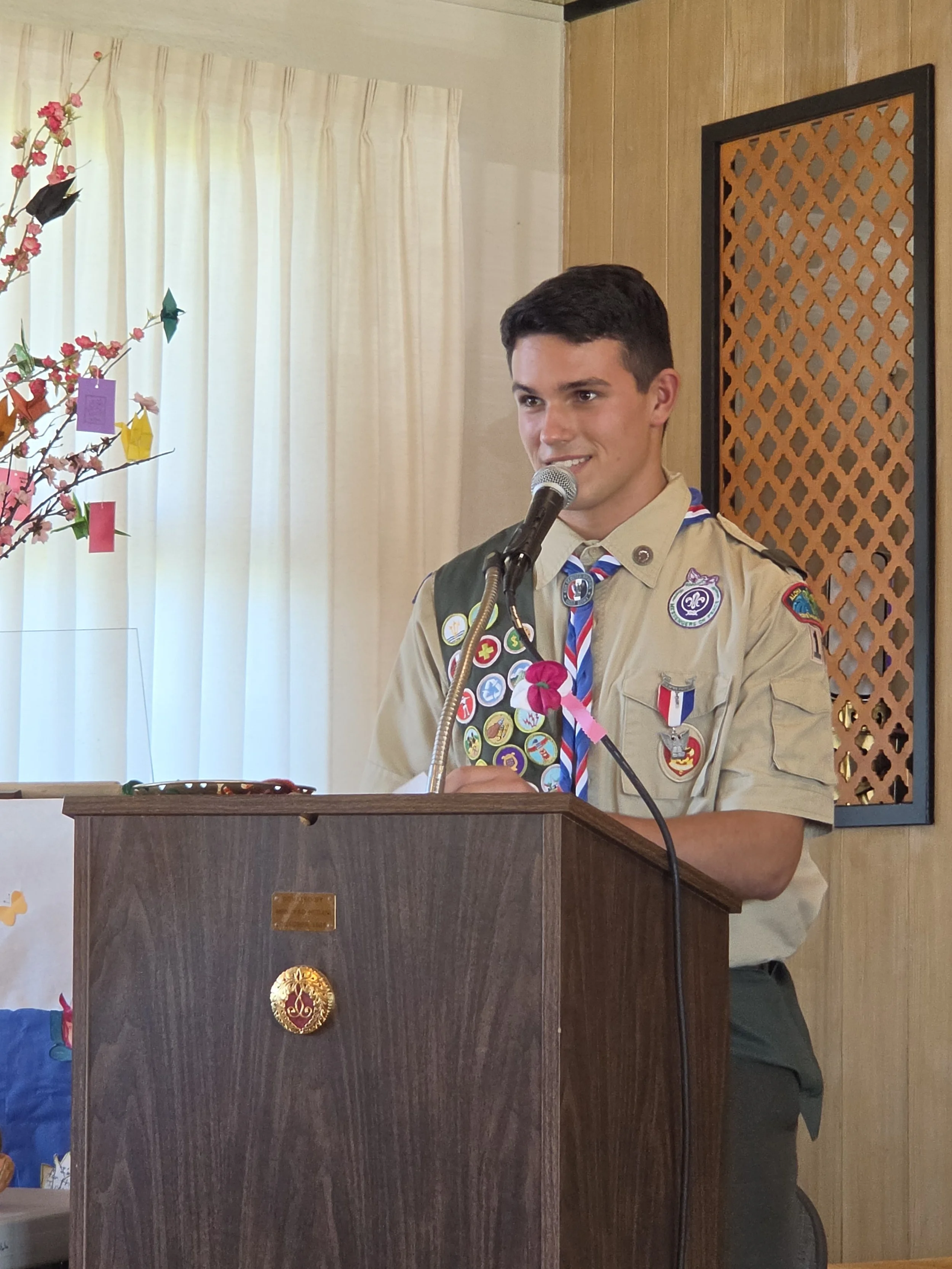 Eagle Nevin Wehner expressing expressing his appreciation