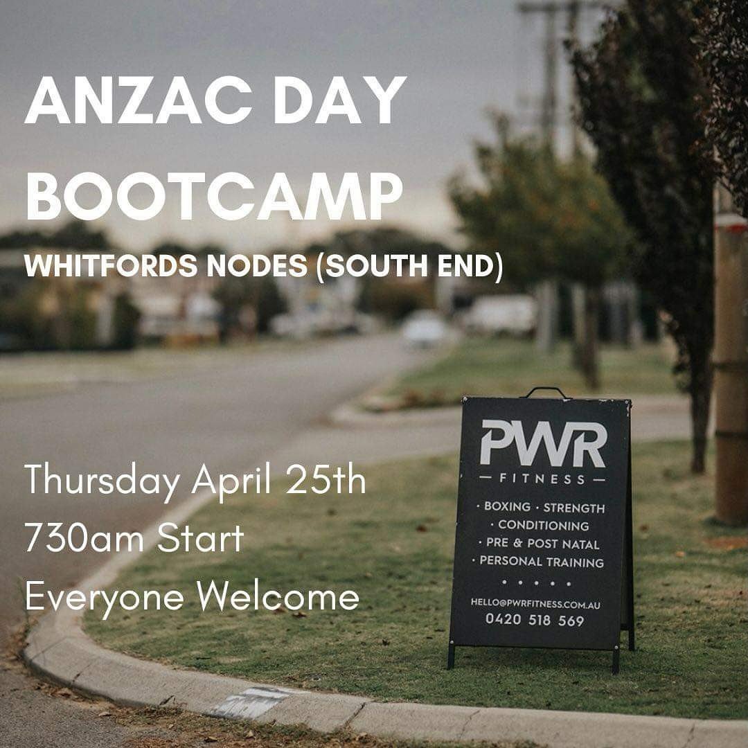 ANZAC DAY BOOTCAMP 🏃
Join us this Thursday the 25th of April 🙌
Whitfords Nodes (south end) ☀️
Everyone welcome, bring your family and friends! 

#bootcamp #anzacday #workout #outdoors #fun #fitness