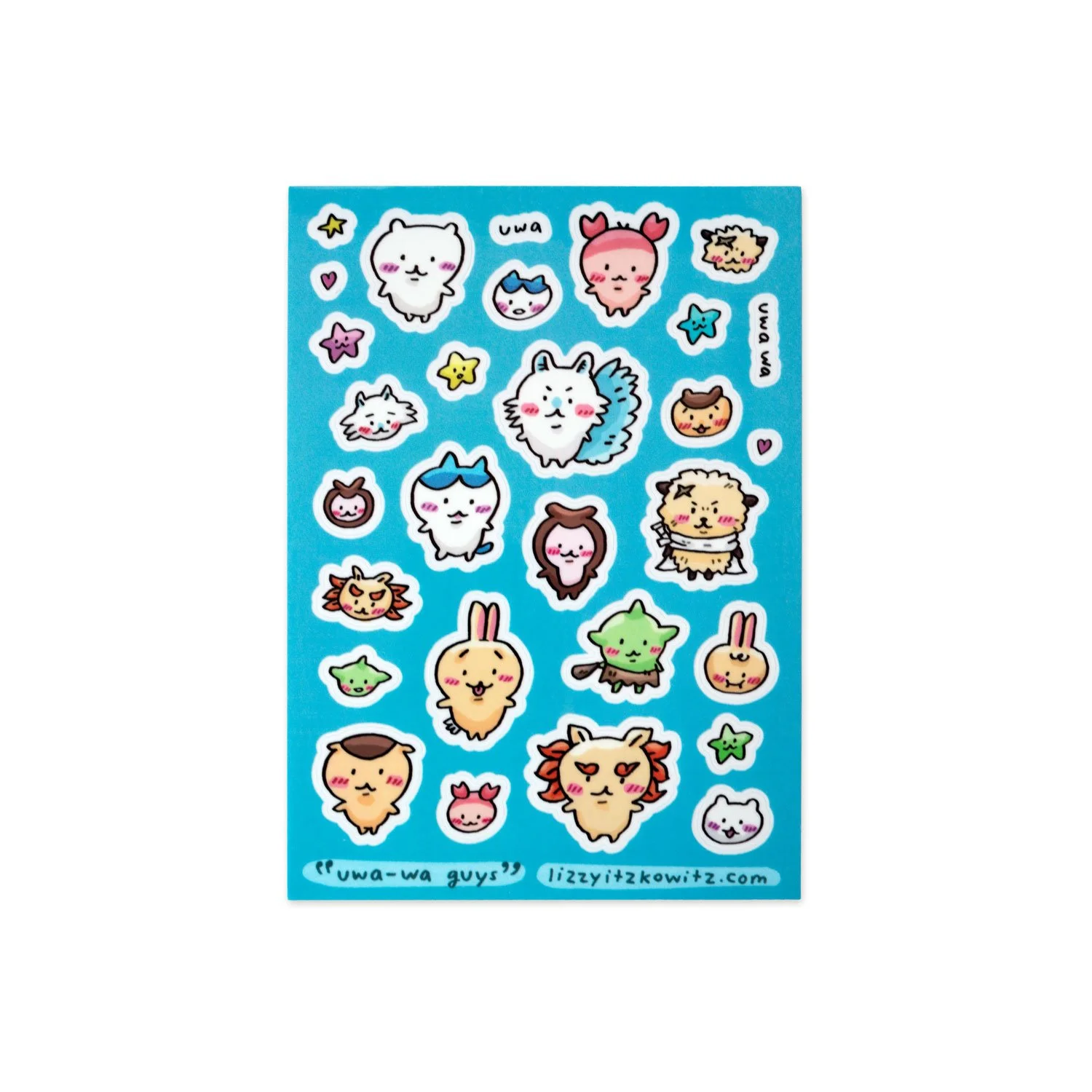 "Uwa-wa Guys"  Transparent Vinyl Sticker Sheet