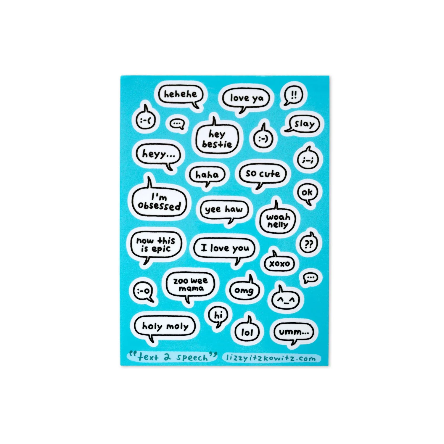 "Text 2 Speech" Transparent Vinyl Sticker Sheet