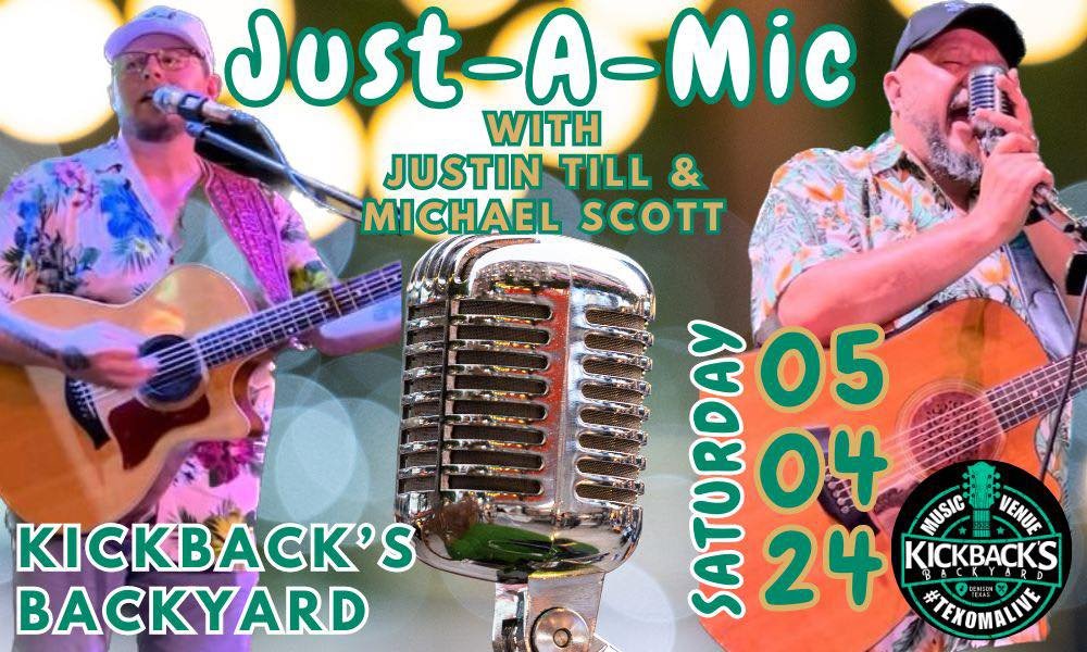 🎙️ Just-A-Mic Duo is BACK - Saturday 05/04! 🙌 They play exciting #livemusic and they&rsquo;re sure to make you laugh and sing along all night! 🎉 🎶  When @justintillmusic and Michael Scott play at @kickbacksbackyarddenison, it&rsquo;s ALWAYS a par