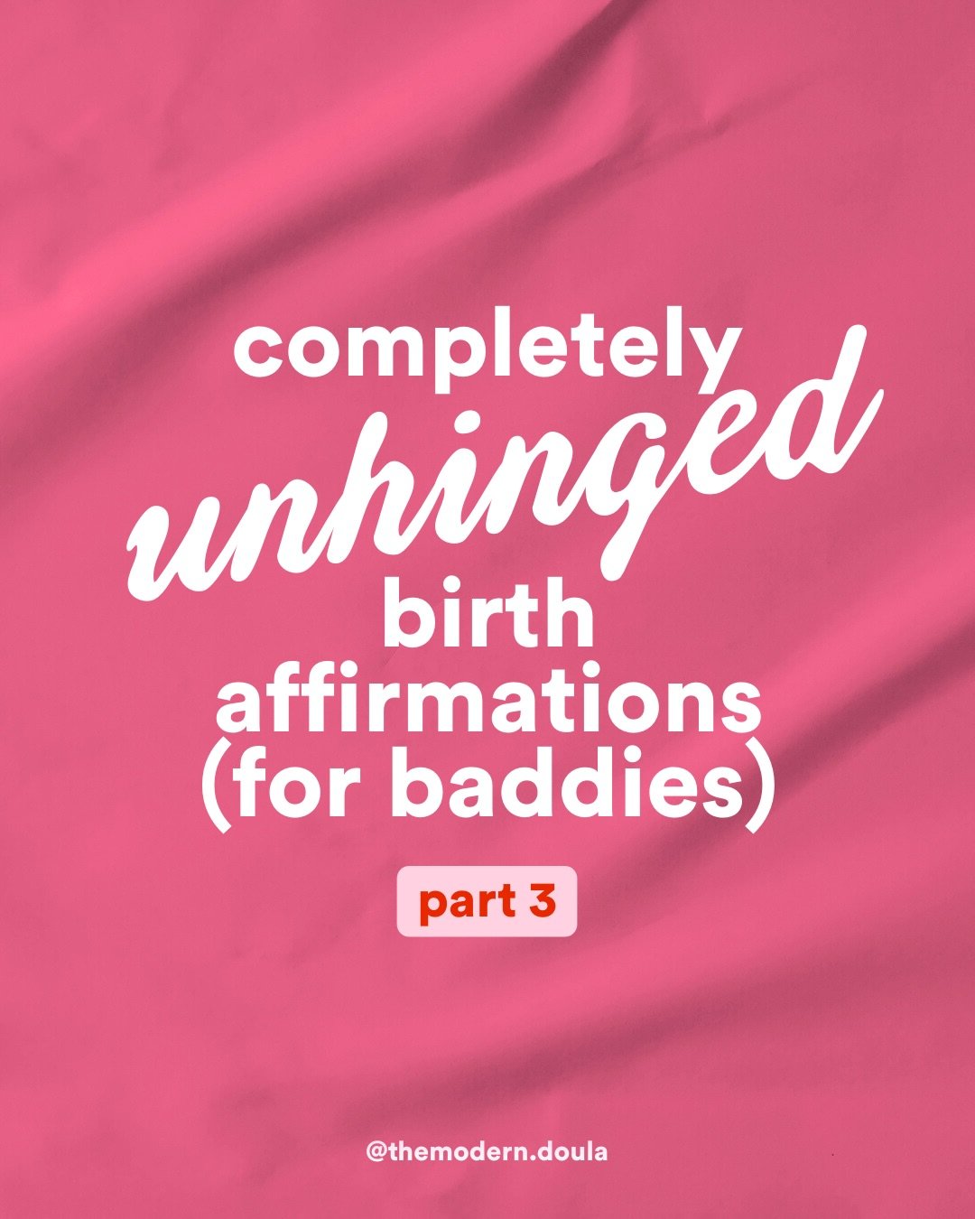 Some more unhinged affirmations for your Monday evening 💣💥 

Birth affirmations are an AMAZING tool for a strong mindset in birth but ONLY if they actually resonate with you.

So if &lsquo;my lotus flower opens with every wave&rsquo; is not for you