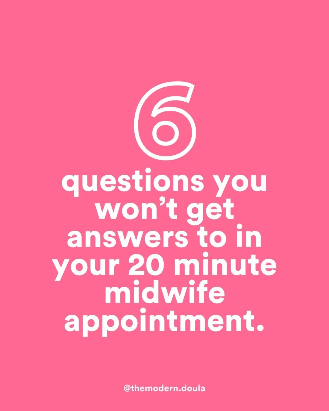 If you&rsquo;ve got more questions than answers in pregnancy, I get it.

And also, if you&rsquo;ve never even thought of asking these questions, I get it too.

It&rsquo;s impossible to tick off the long list of things in a midwife appointment AND add