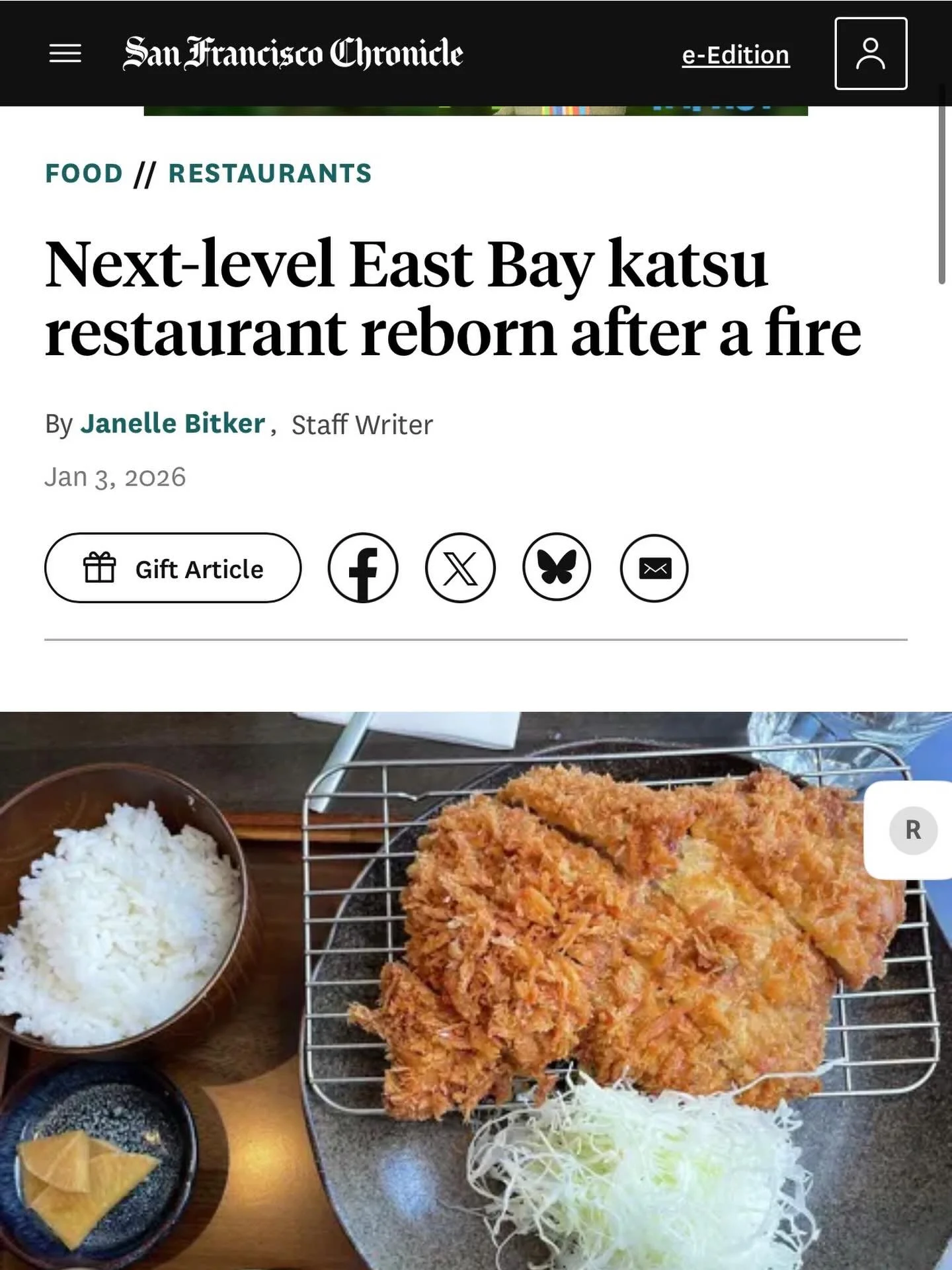 Another post on @sfchronicle ! Thank you @jlbitker for this lovely surprise to start off 2026 😊