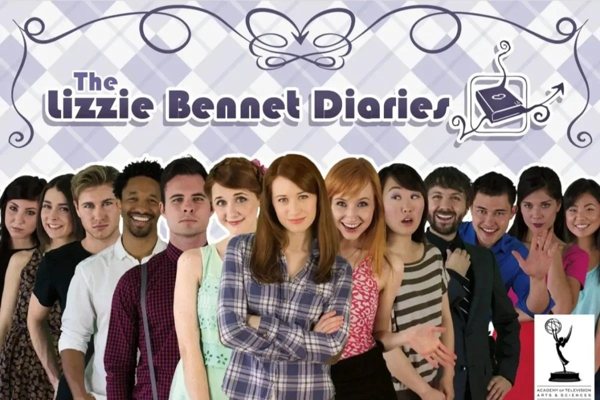A screenshot of the cast from the YouTube series The Lizzie Bennet Diaries.