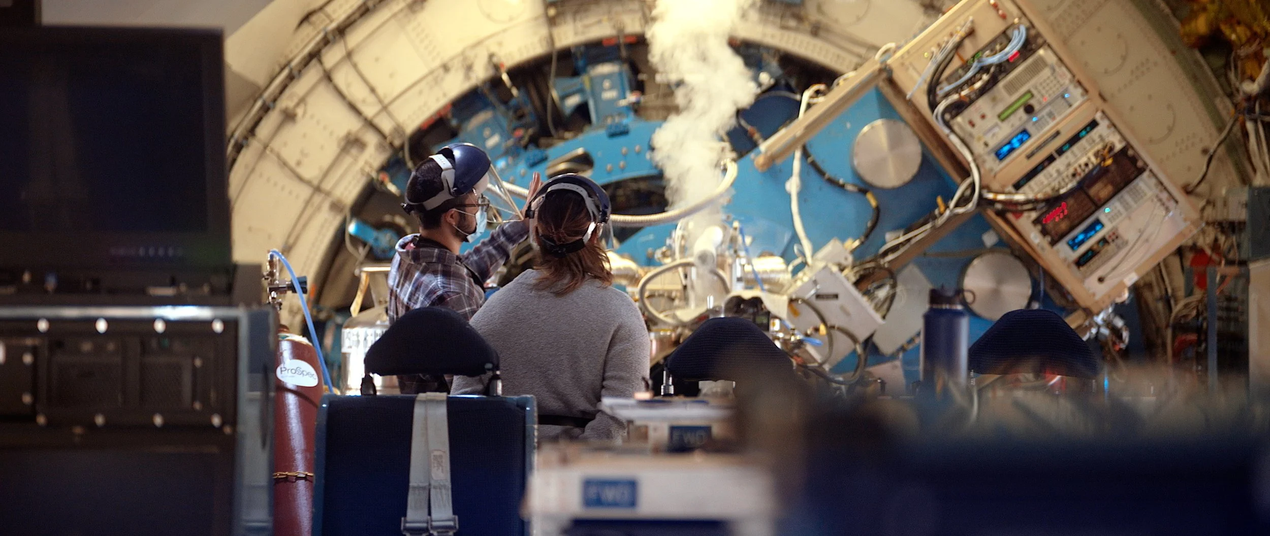 Scientists working aboard the SOFIA airborne observatory