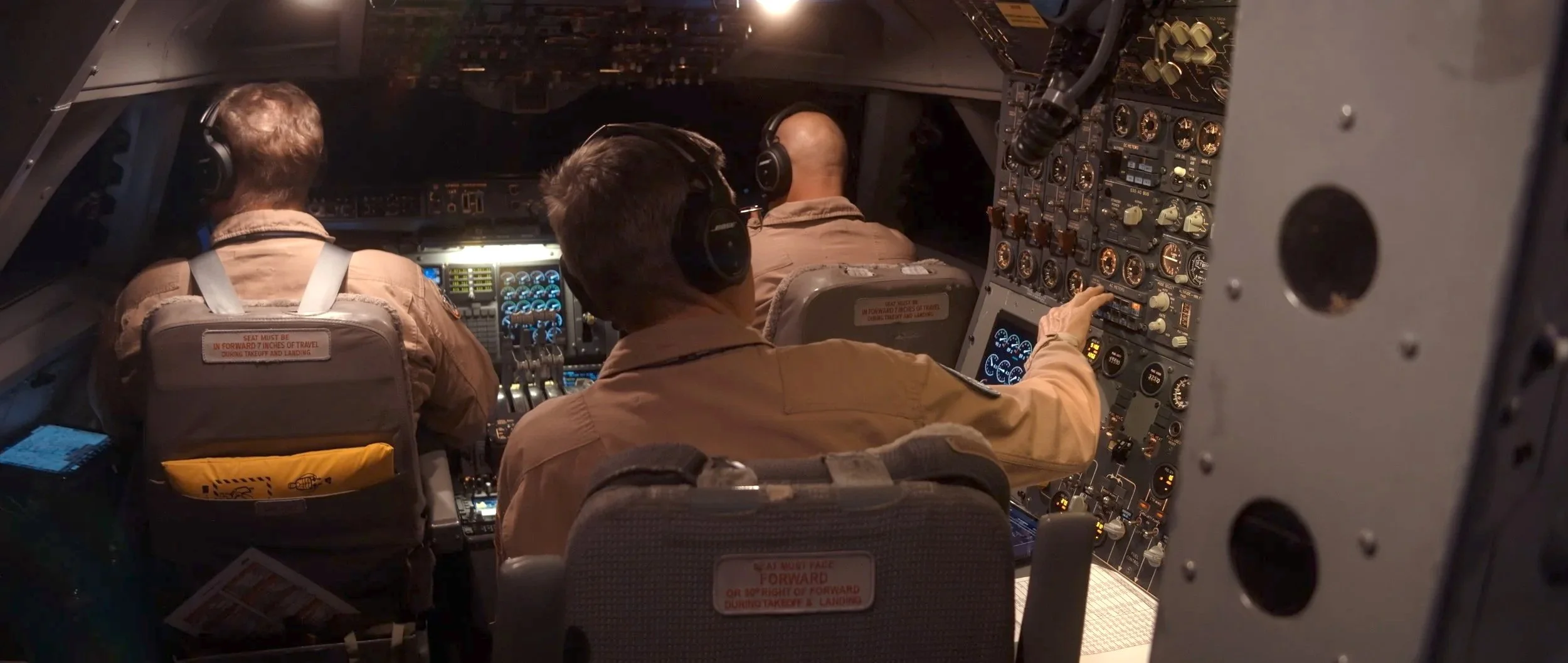 SOFIA flight crew inside the aircraft