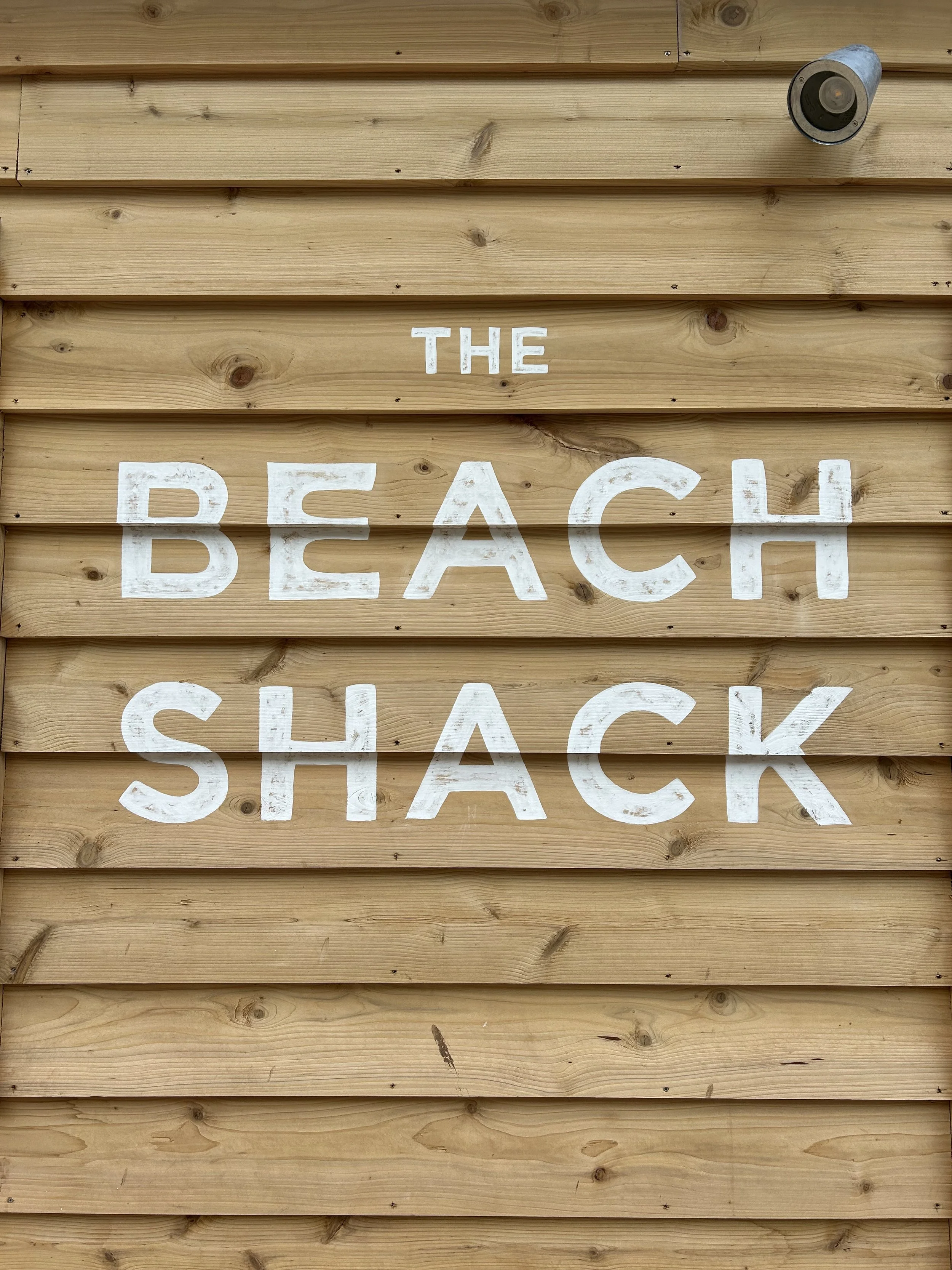 beach shack ladram bay signpainting