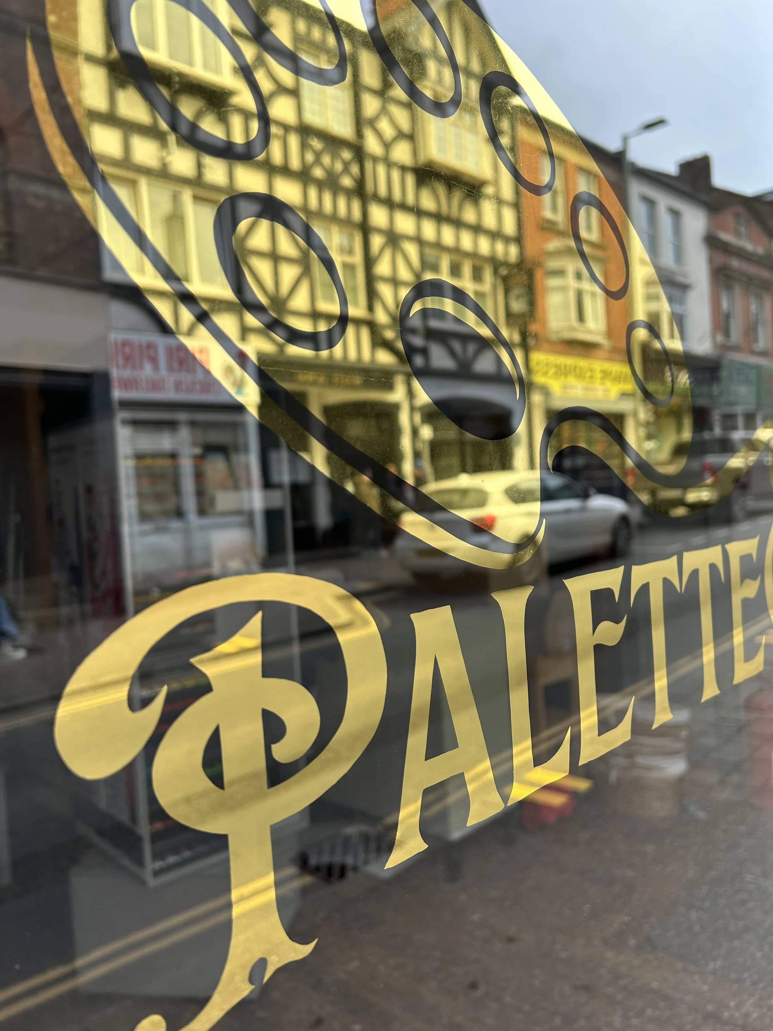 palette and paint tiverton art shop signpainting and reverse glass gilding painted by amy