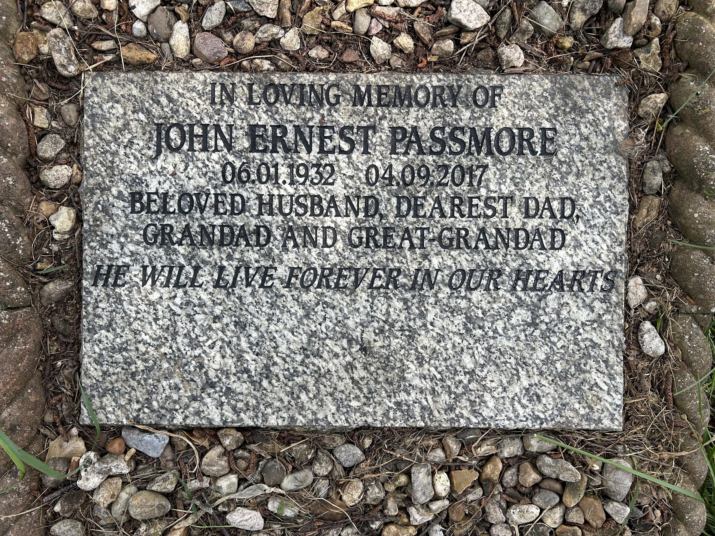 repaired lettering on headstone
