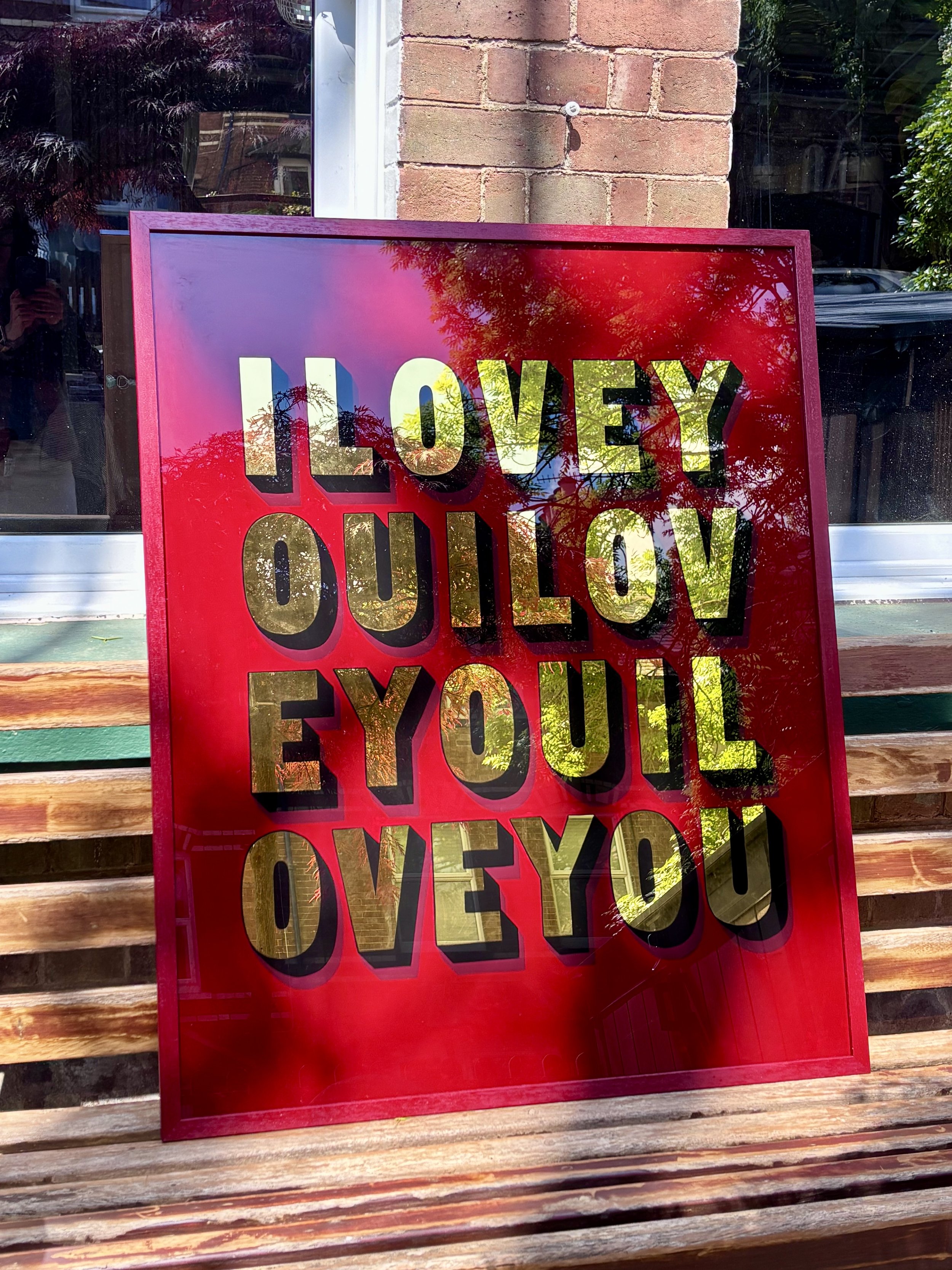 I LOVE YOU gilded commission 23ct gold lead painted by amy
