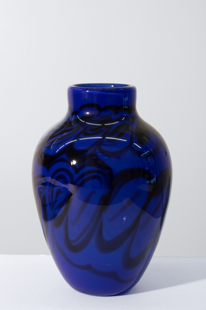 Blue Swirled Vase by Joseph Neilander
