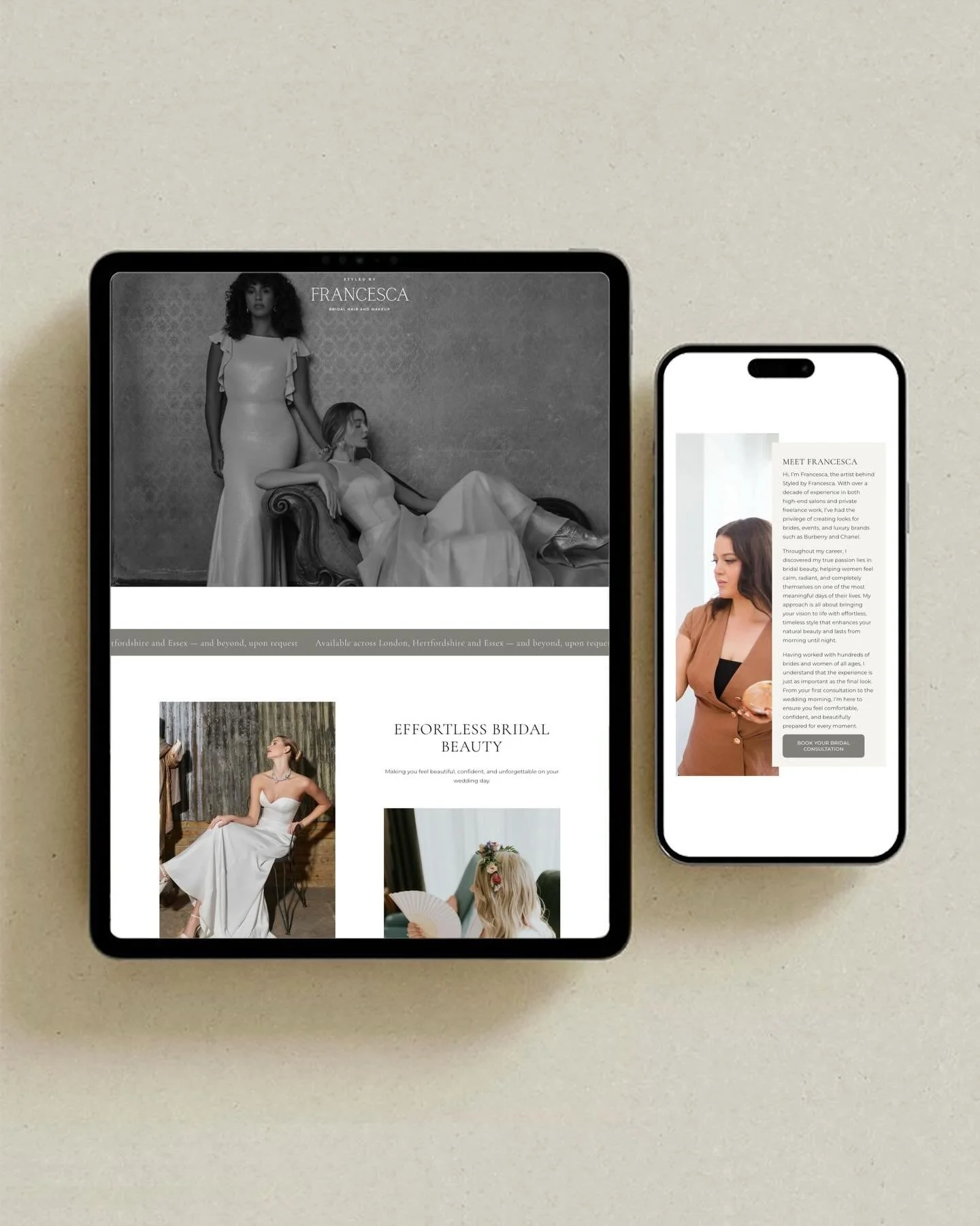 WEBSITE IS NOW LIVE 🤍

A refined, elegant digital space for @styledbyfrancesca - designed to mirror the timeless beauty and elevated experience offered to brides across London, Hertfordshire, Essex and beyond.

With a clean, intuitive layout and sea