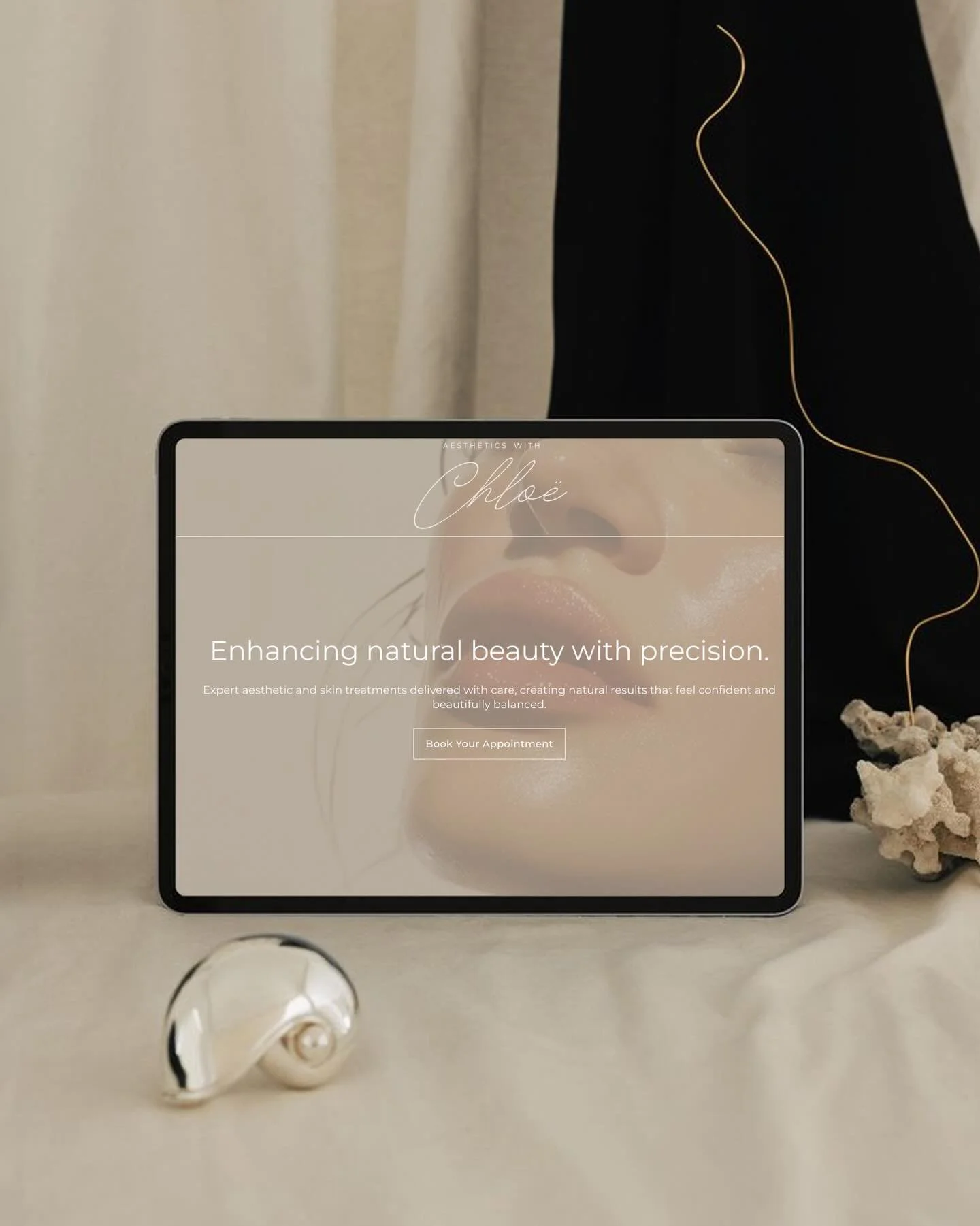 WEBSITE IS NOW LIVE 🤍

So excited to share the new website design for @_aestheticswithchloe - a calm, clean digital space created to reflect the professional experience offered in-clinic.

The design focuses on ease from the first scroll, with a sof