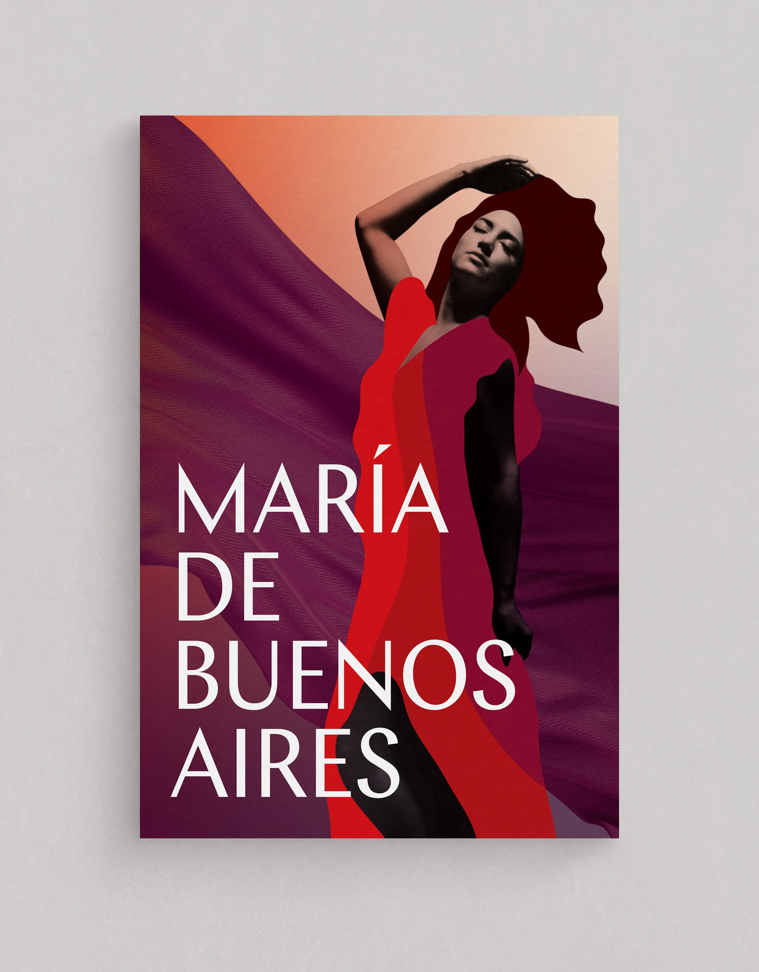 Book cover with a stylized illustration of a woman with long, flowing hair, and the title 'Maria de Buenos Aires' in large white letters.