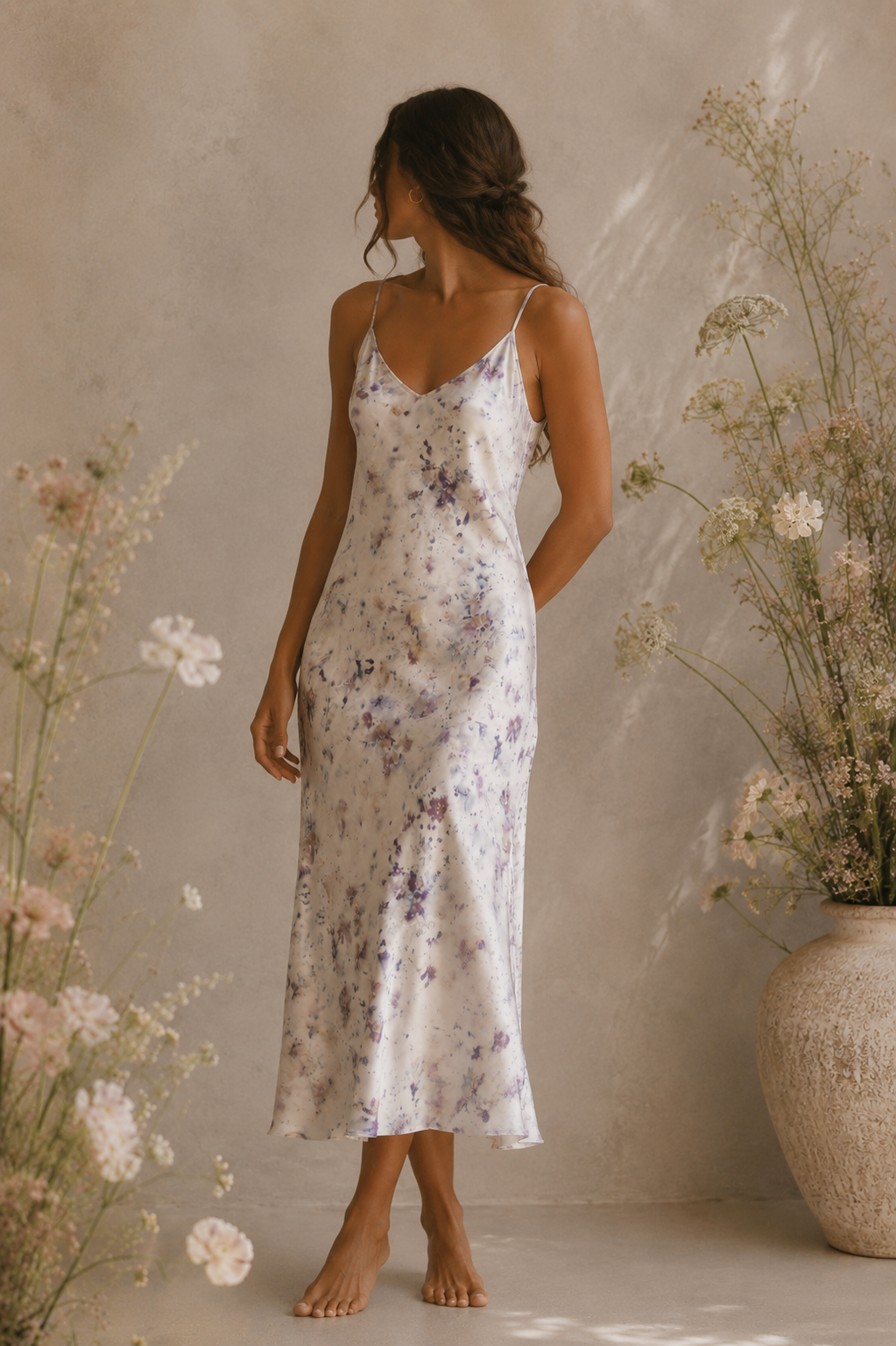 Flora Obscura Signature Silk Slip Dress