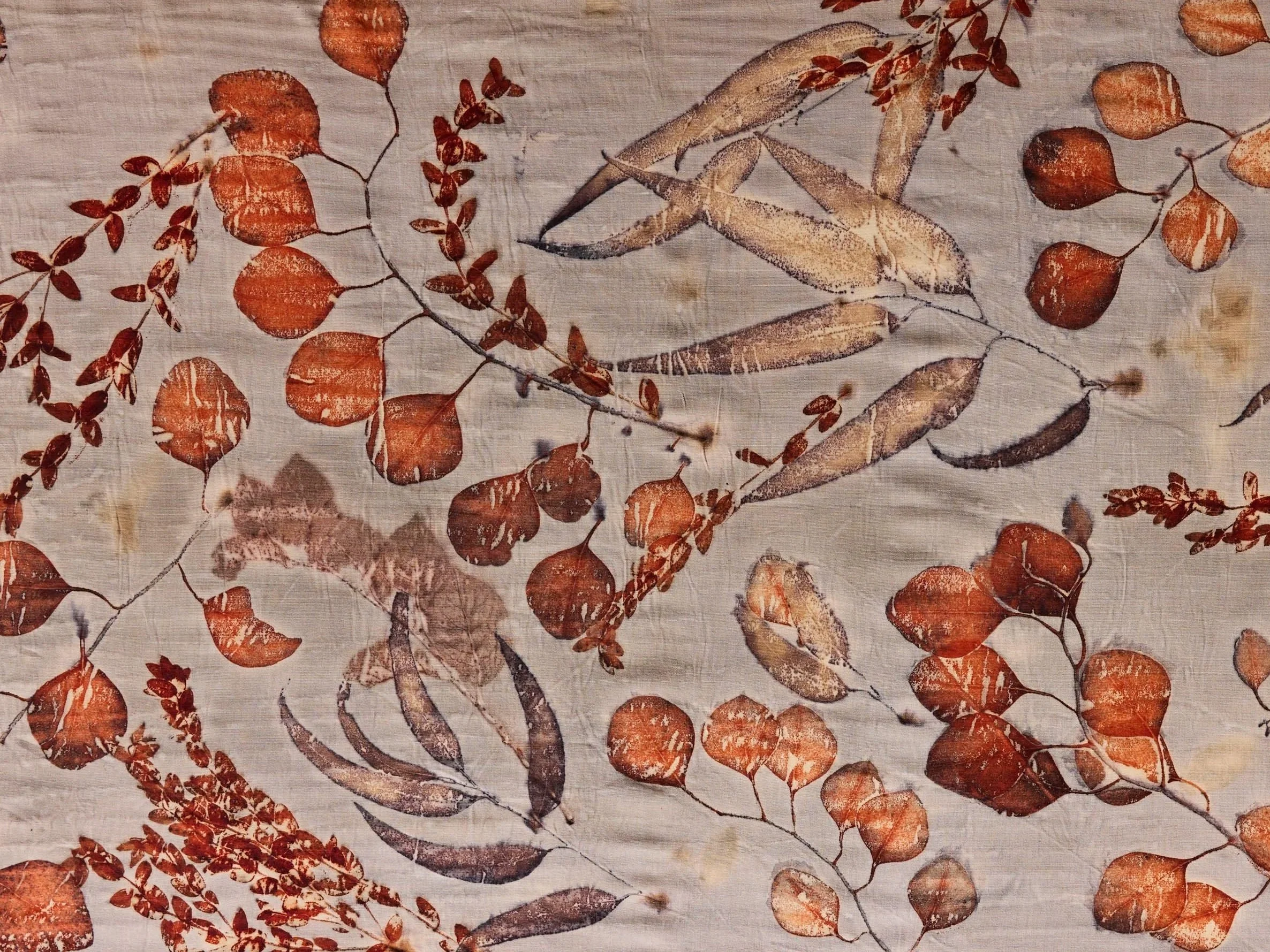 Printing Red with Eucalyptus Leaves