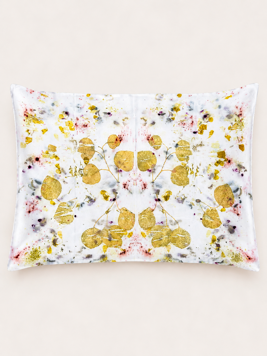 Plant Dyed Silk Pillowcase: Bone & Botanicals
